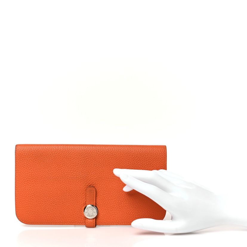 Hermes Togo Dogon Recto Verso Wallet Orange -FINAL SALE NO RETURNS