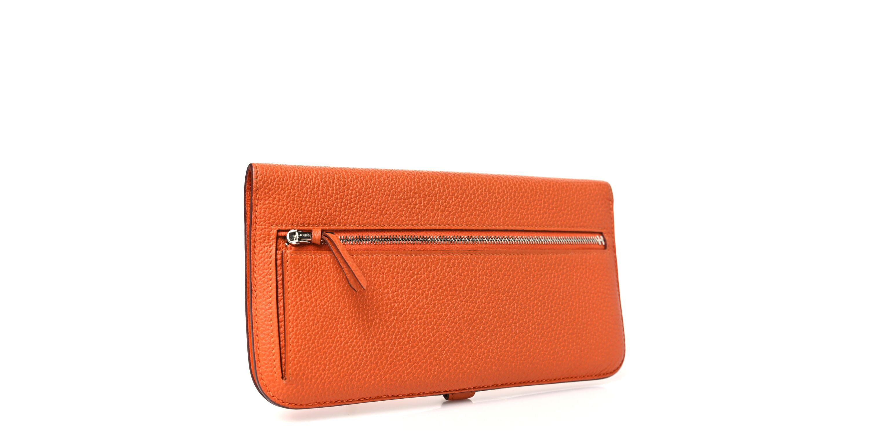 Hermes Togo Dogon Recto Verso Wallet Orange -FINAL SALE NO RETURNS