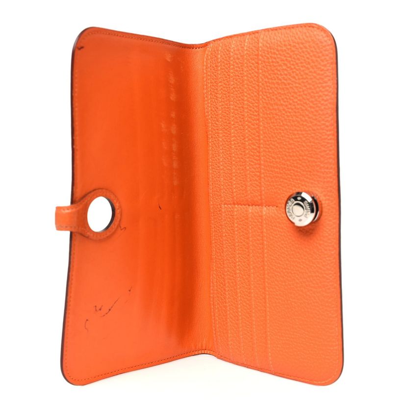 Hermes Togo Dogon Recto Verso Wallet Orange -FINAL SALE NO RETURNS