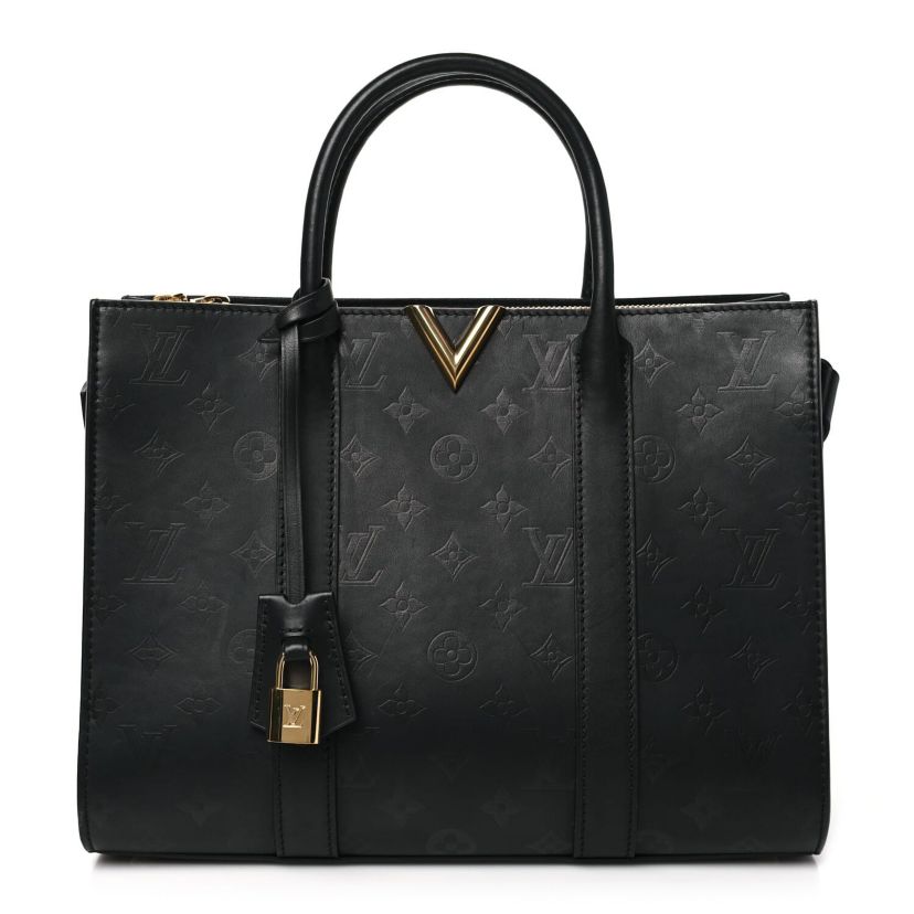 Louis Vuitton Monogram Cuir Plume Very Tote MM Black -FINAL SALE NO RETURNS