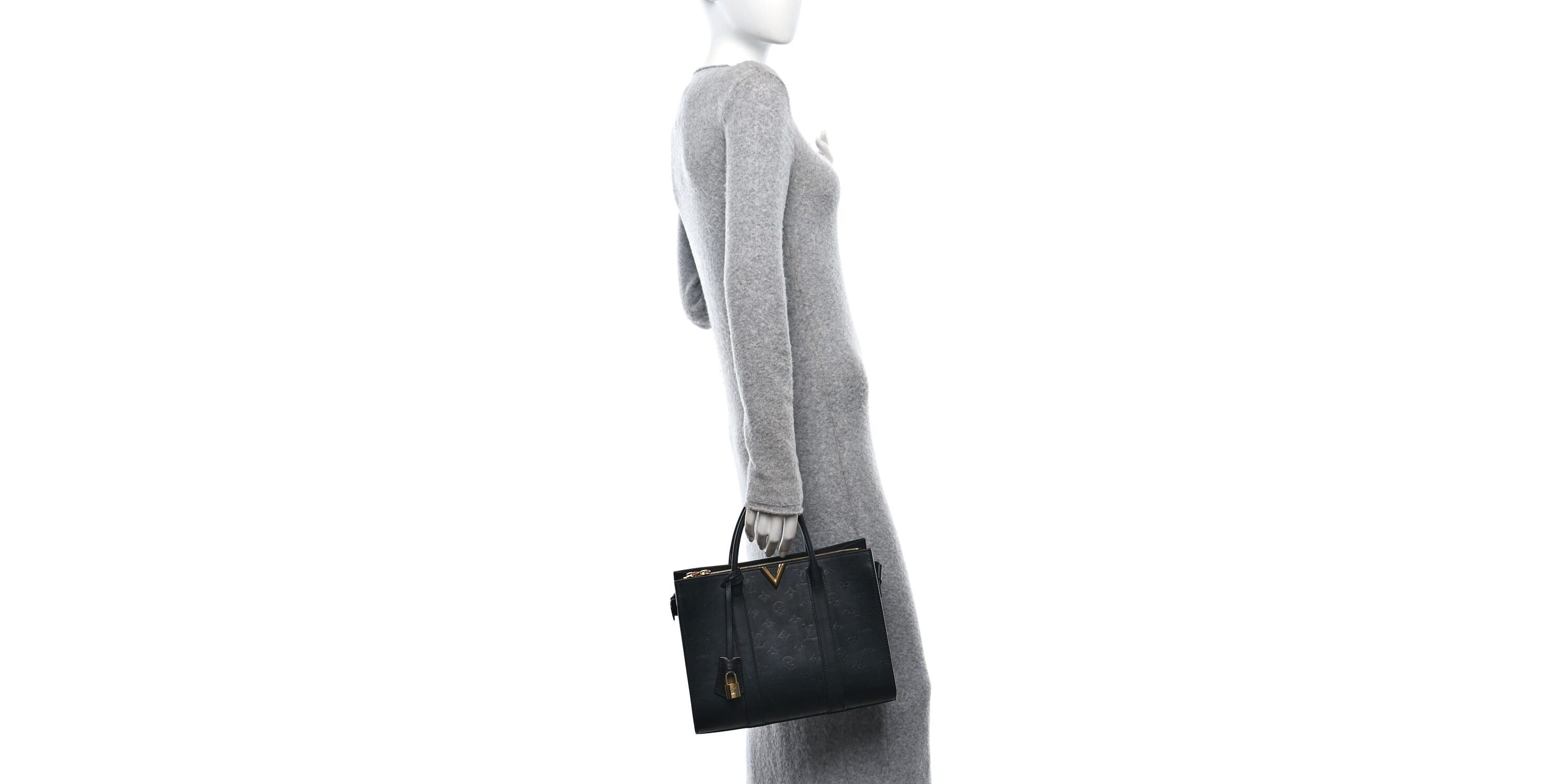 Louis Vuitton Monogram Cuir Plume Very Tote MM Black -FINAL SALE NO RETURNS