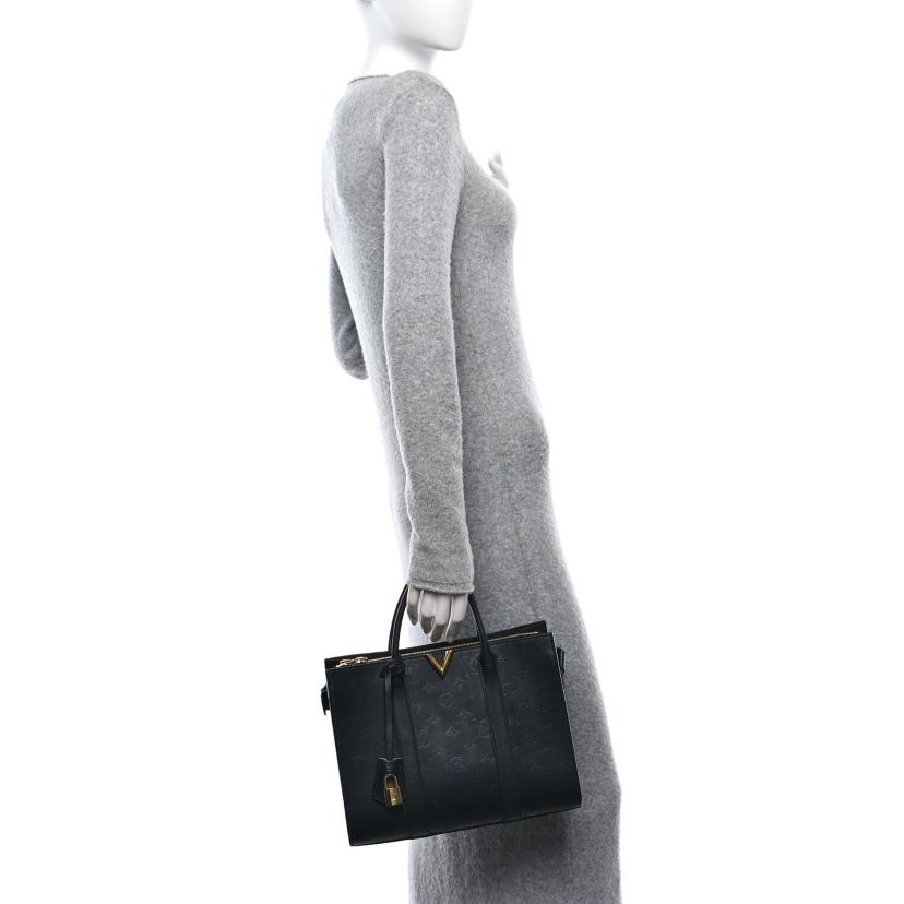 Louis Vuitton Monogram Cuir Plume Very Tote MM Black -FINAL SALE NO RETURNS