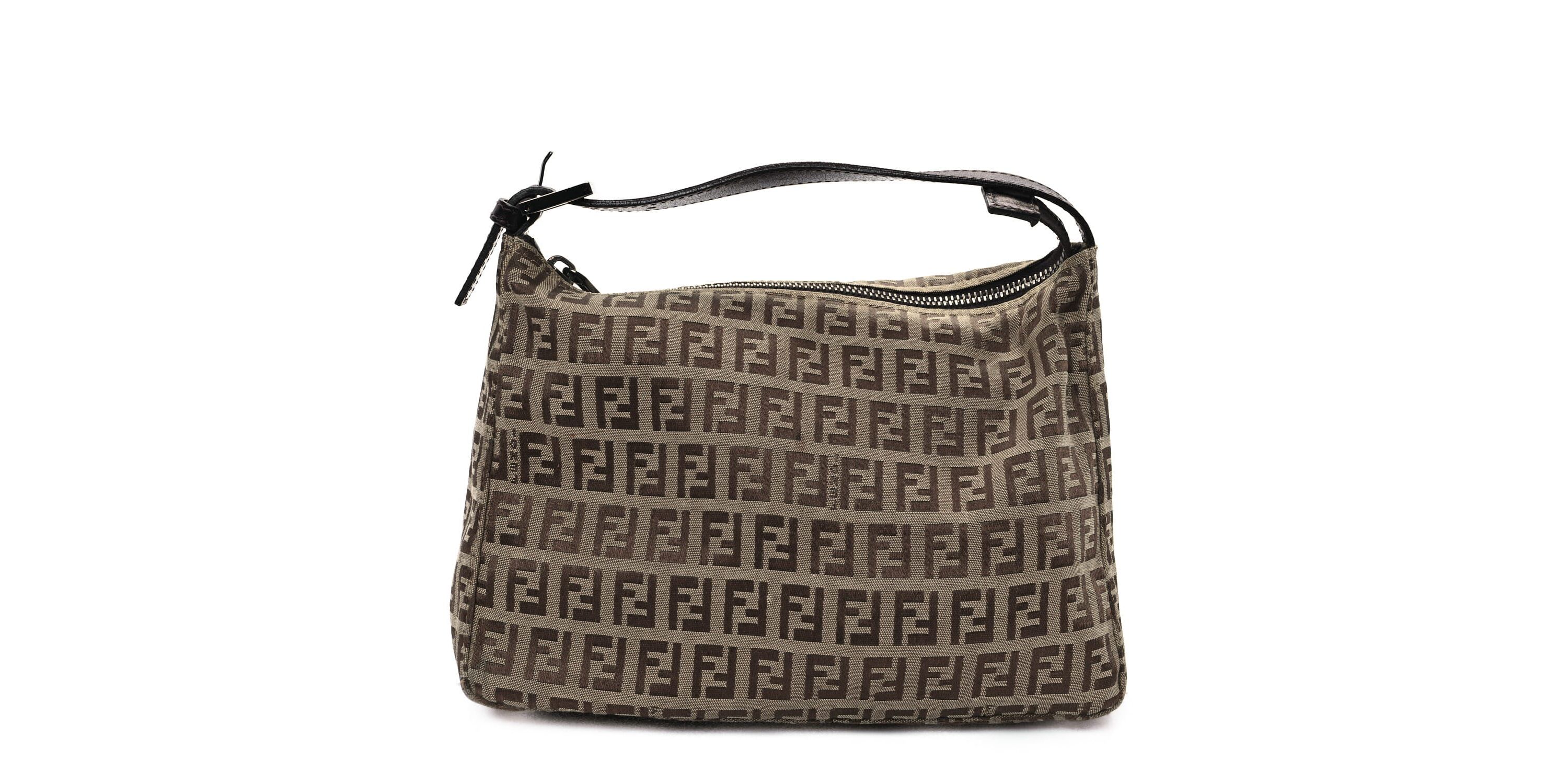 Fendi Zucchino Vitello Mini Pochette Tobacco -FINAL SALE NO RETURNS