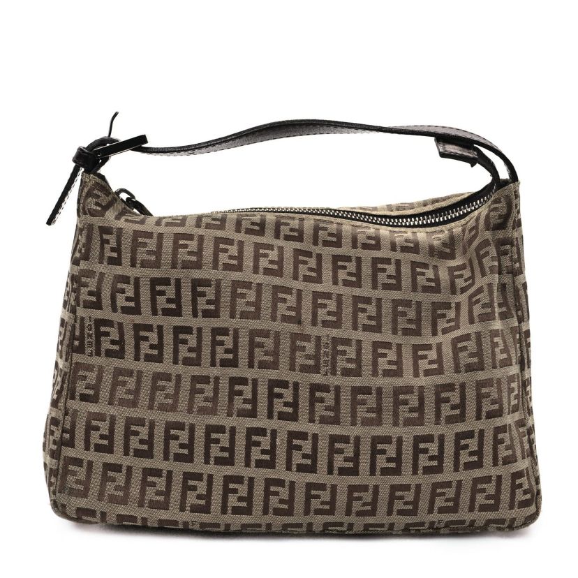 Fendi Zucchino Vitello Mini Pochette Tobacco -FINAL SALE NO RETURNS