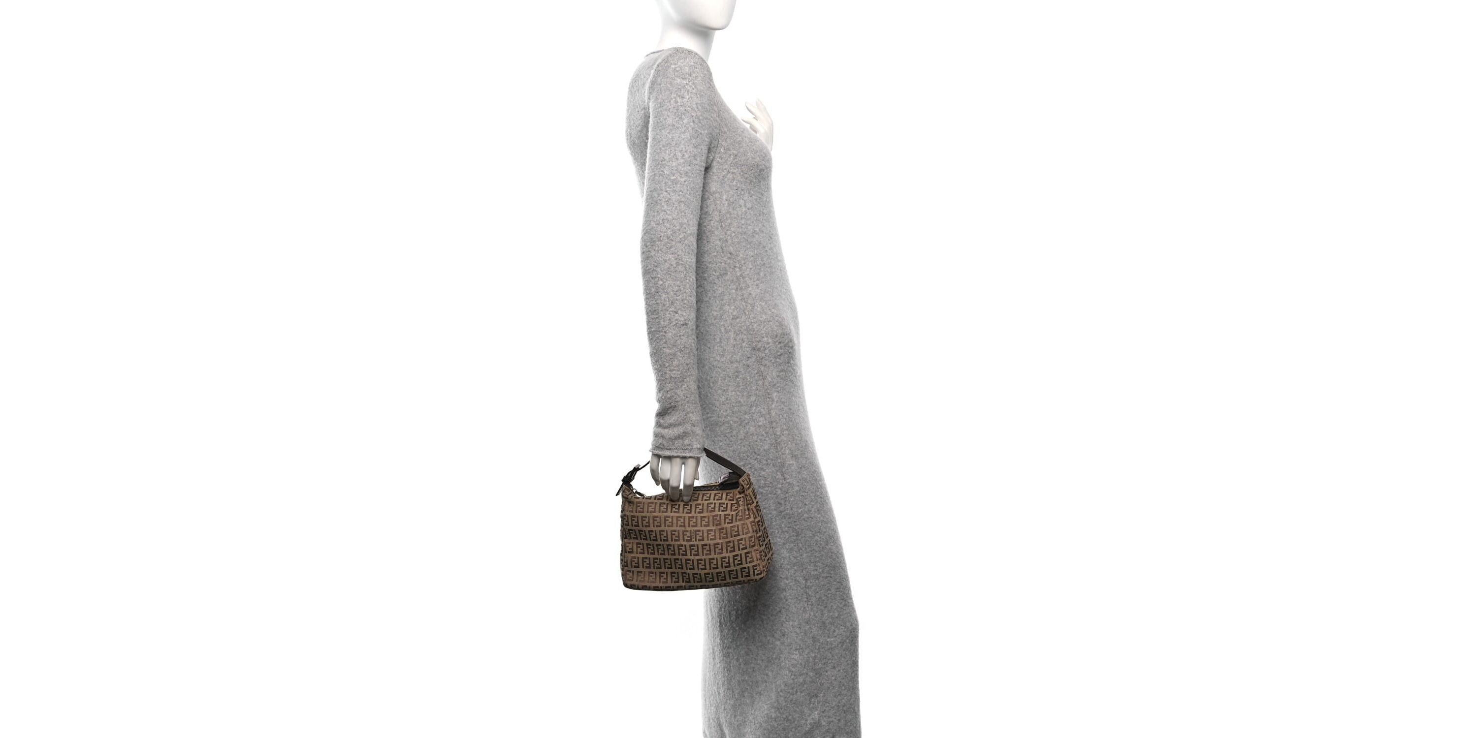 Fendi Zucchino Vitello Mini Pochette Tobacco -FINAL SALE NO RETURNS