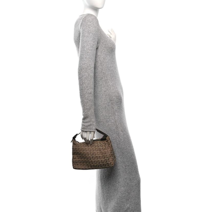 Fendi Zucchino Vitello Mini Pochette Tobacco -FINAL SALE NO RETURNS