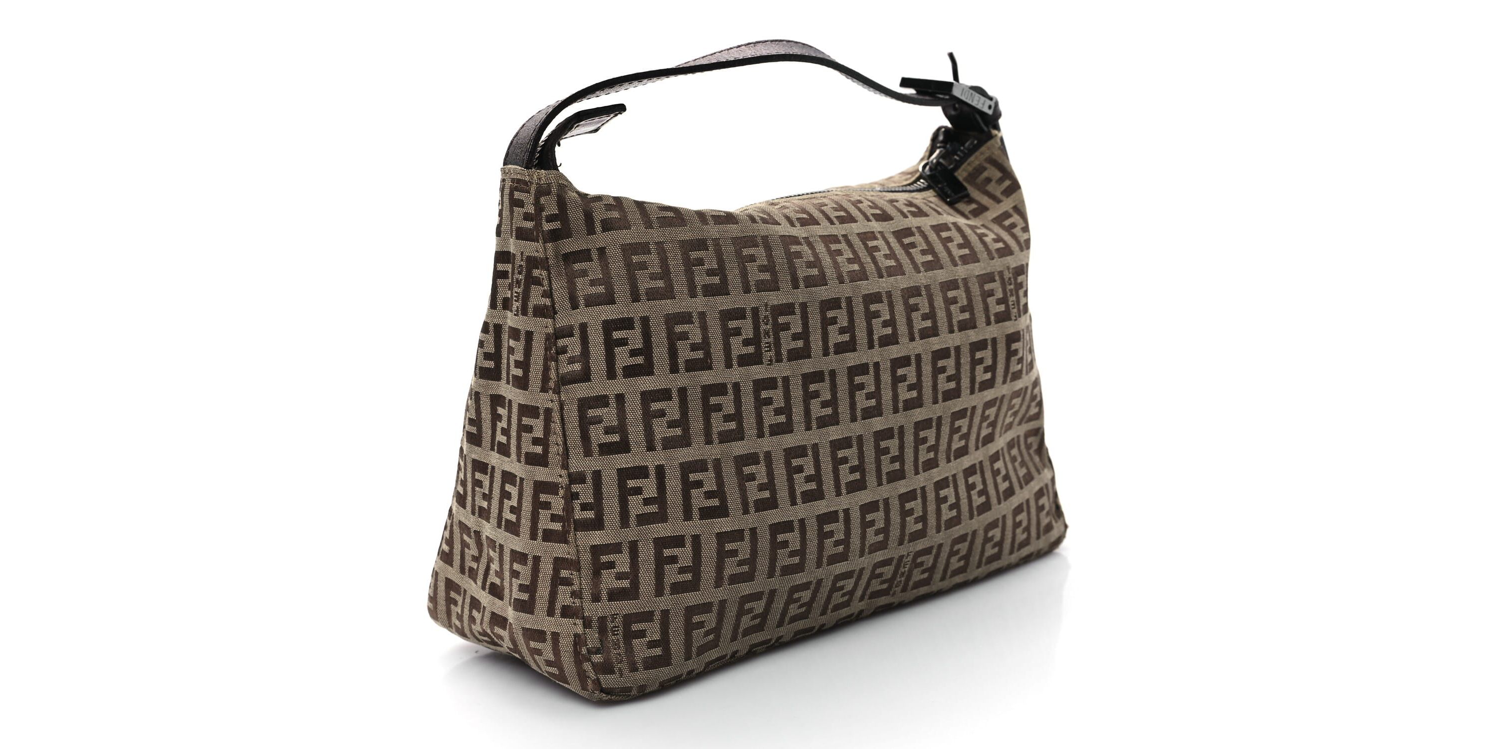 Fendi Zucchino Vitello Mini Pochette Tobacco -FINAL SALE NO RETURNS