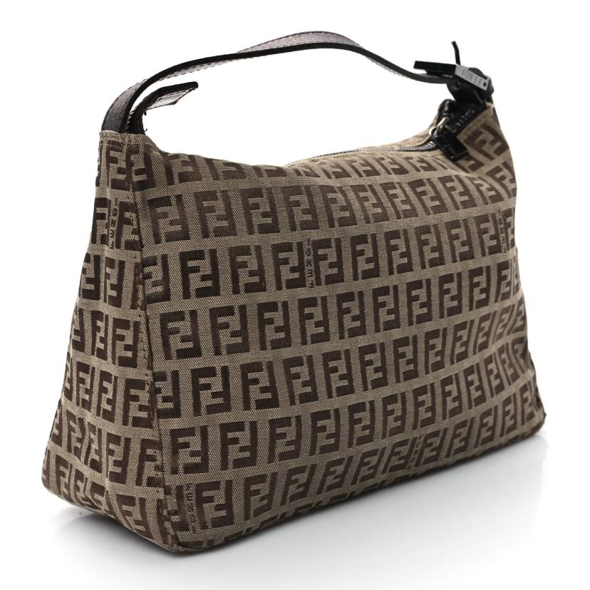 Fendi Zucchino Vitello Mini Pochette Tobacco -FINAL SALE NO RETURNS