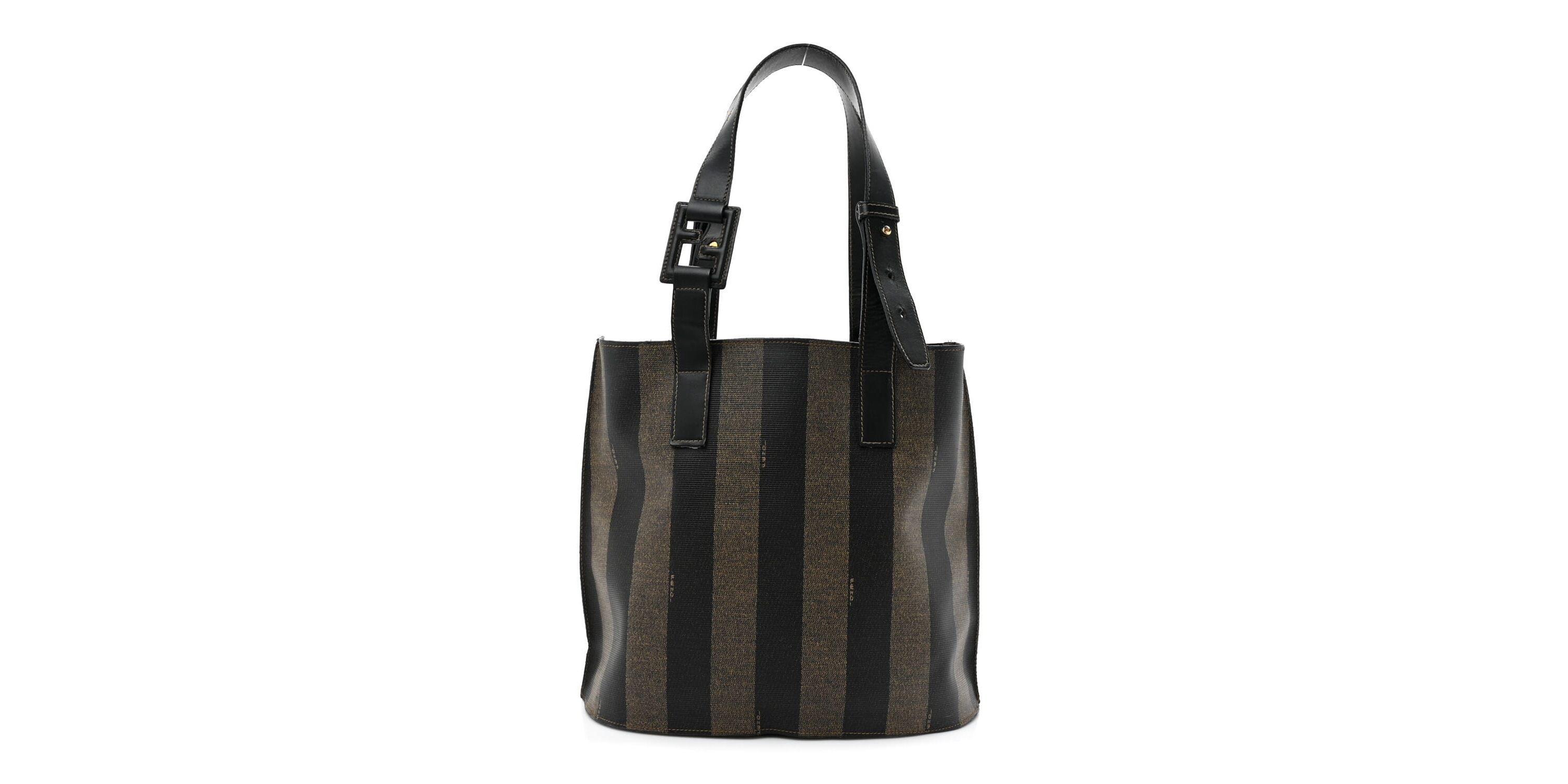 Fendi Pequin Vitello Bucket Bag Tobacco -FINAL SALE NO RETURNS