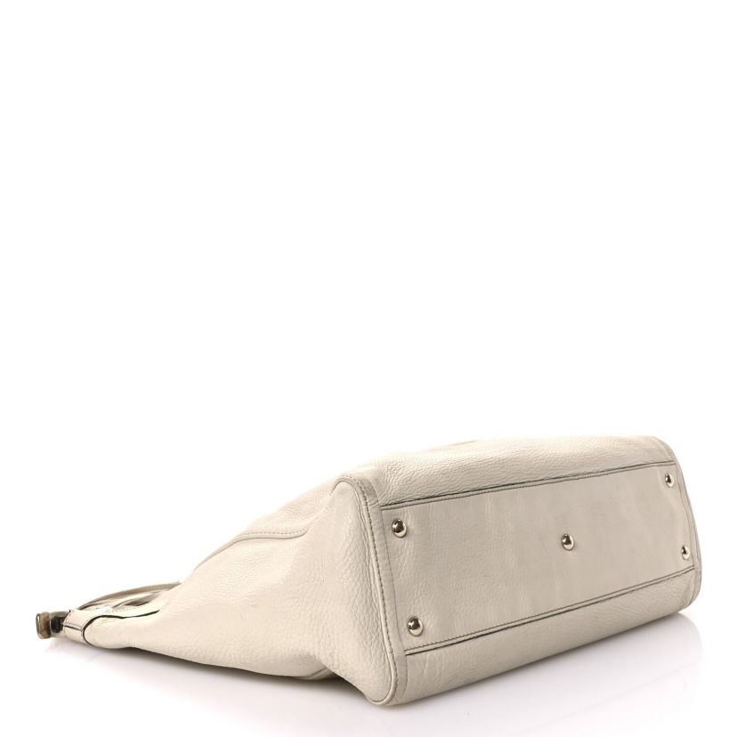 Gucci Pebbled Calfskin Large Soho Top Handle Bag Off White -FINAL SALE NO RETURNS