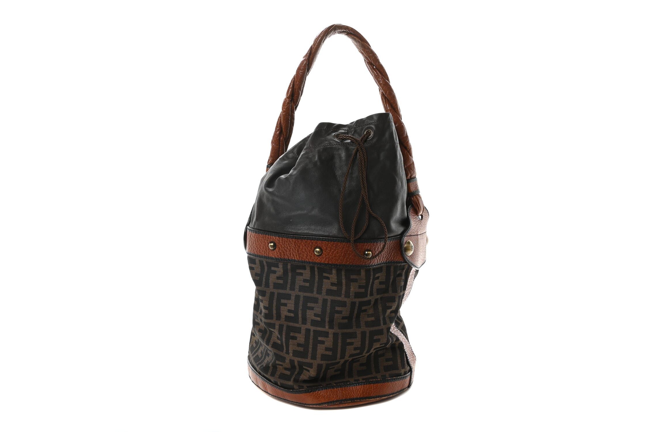 Fendi Zucca Small Palazzo Bucket Bag Tobacco -FINAL SALE NO RETURNS