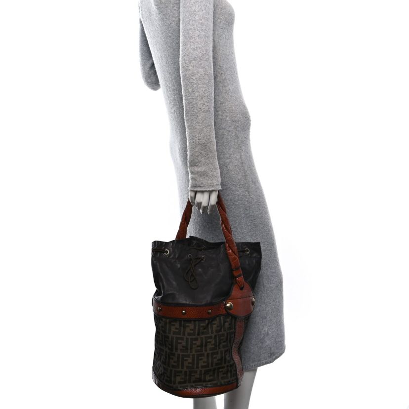 Fendi Zucca Small Palazzo Bucket Bag Tobacco -FINAL SALE NO RETURNS