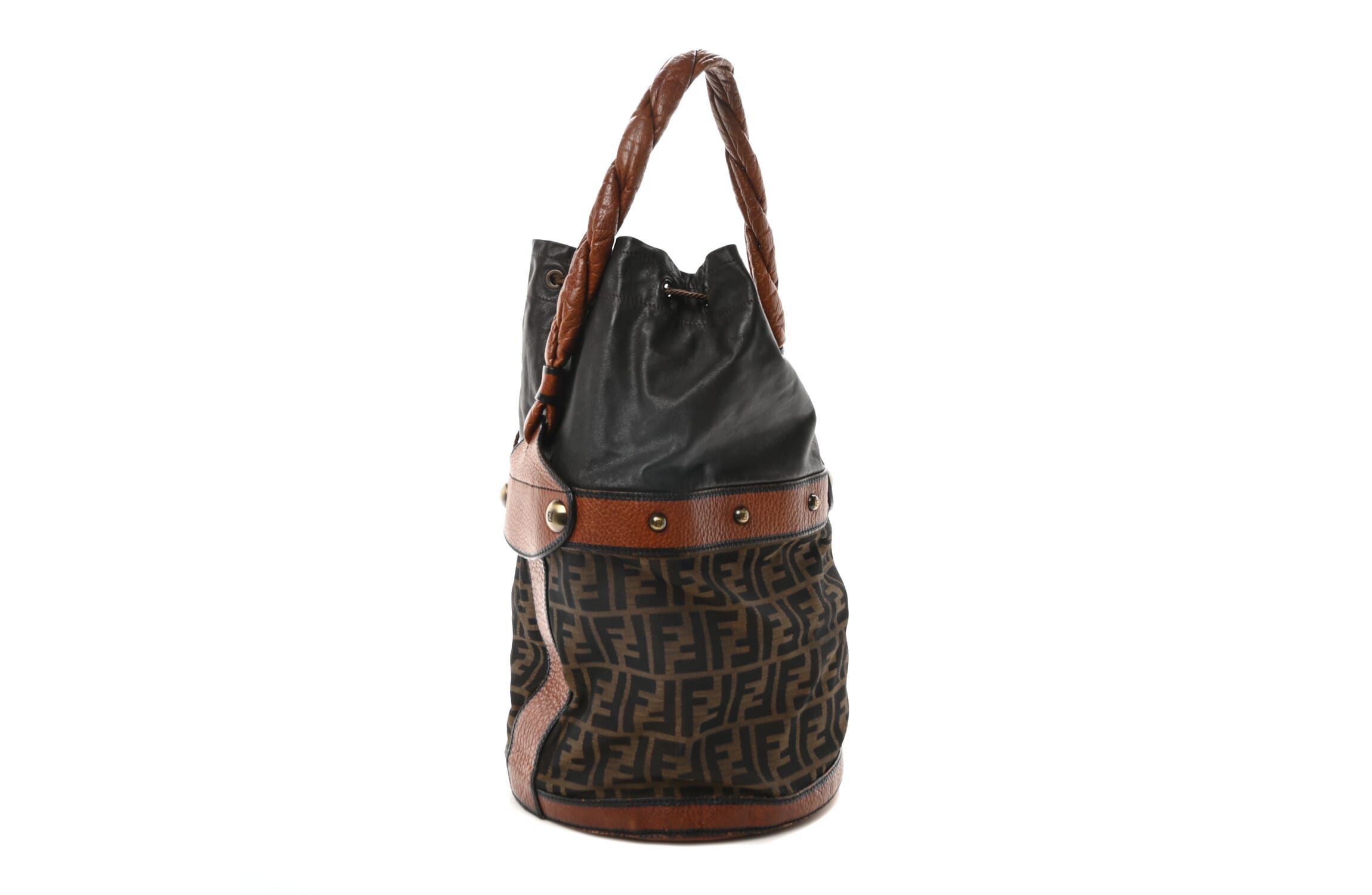 Fendi Zucca Small Palazzo Bucket Bag Tobacco -FINAL SALE NO RETURNS