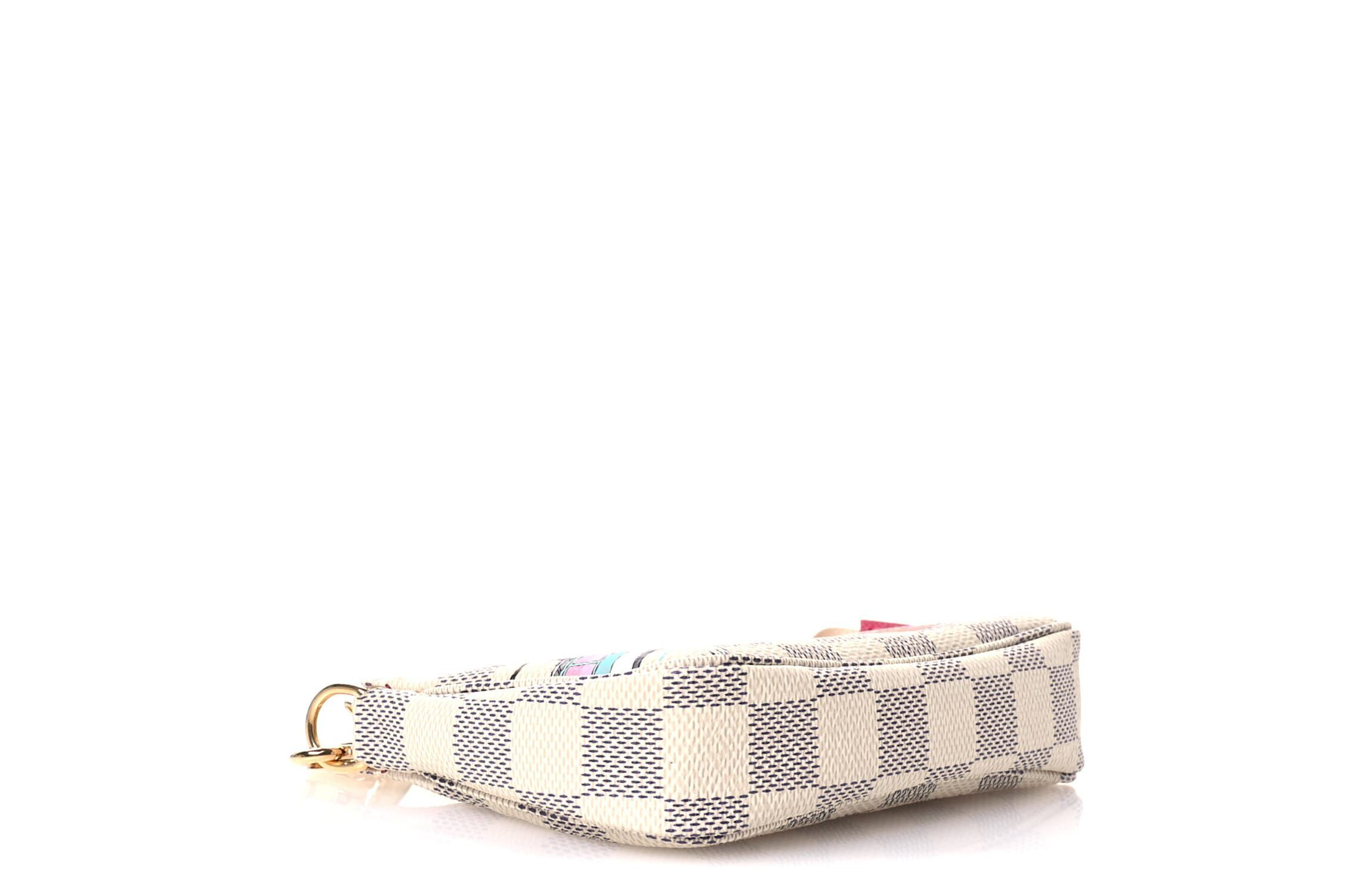 Louis Vuitton Damier Azur 2021 Christmas Animation Hollywood Mini Pochette Accessories Fuchsia -FINAL SALE NO RETURNS