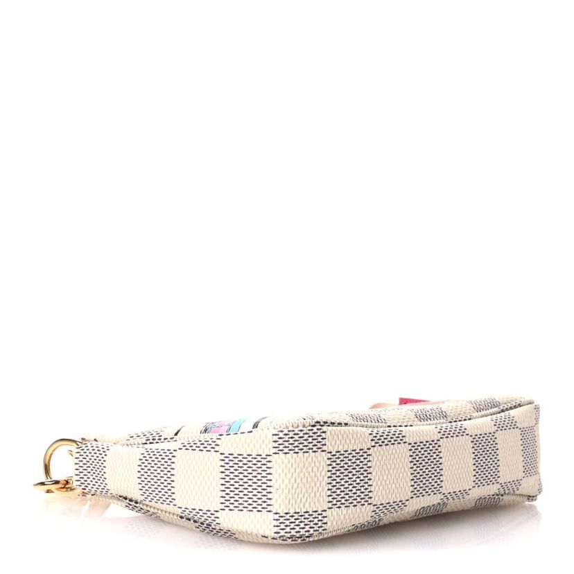 Louis Vuitton Damier Azur 2021 Christmas Animation Hollywood Mini Pochette Accessories Fuchsia -FINAL SALE NO RETURNS
