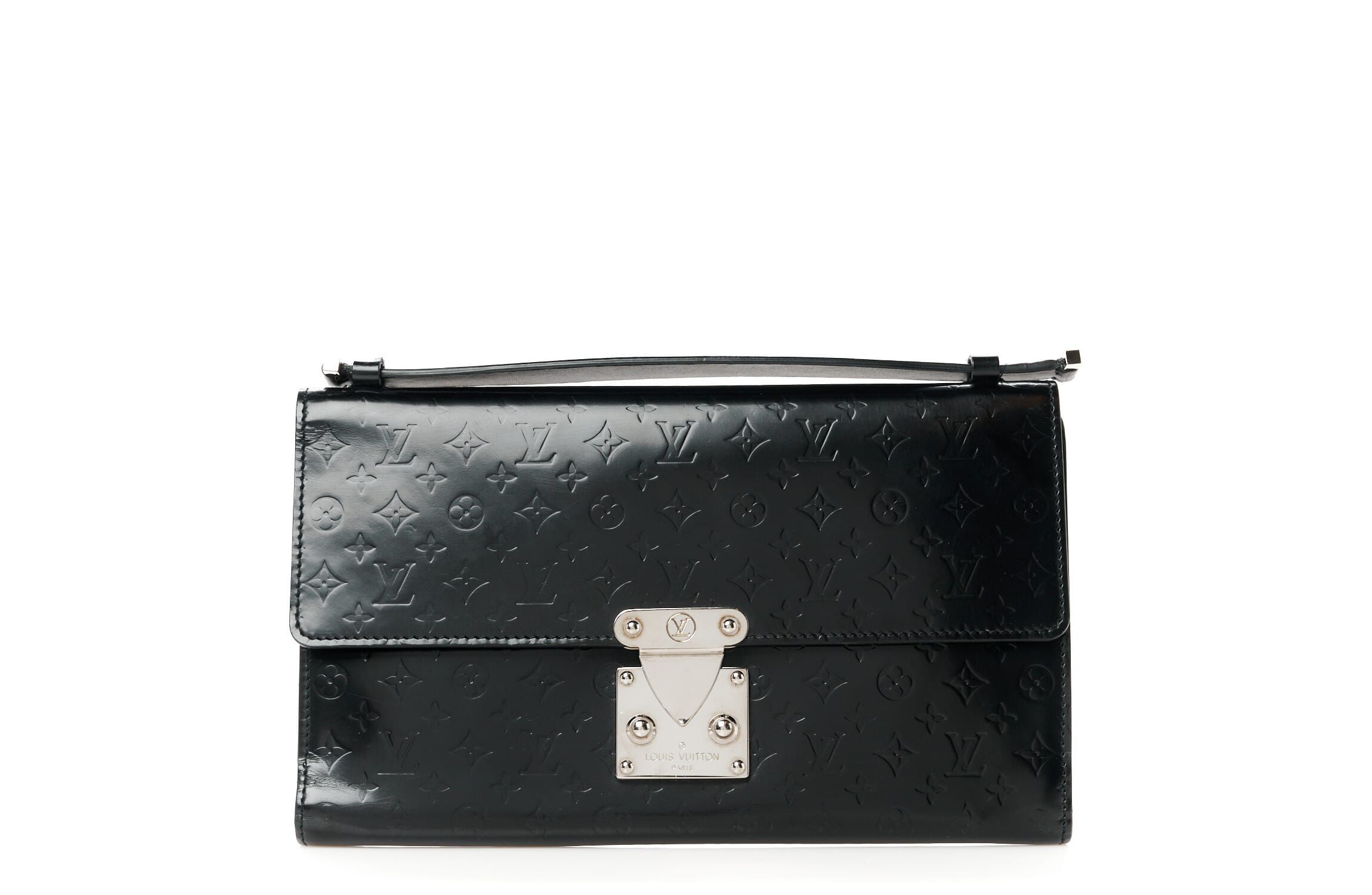 Louis Vuitton Monogram Glace Anouchka Pochette MM Black -FINAL SALE NO RETURNS