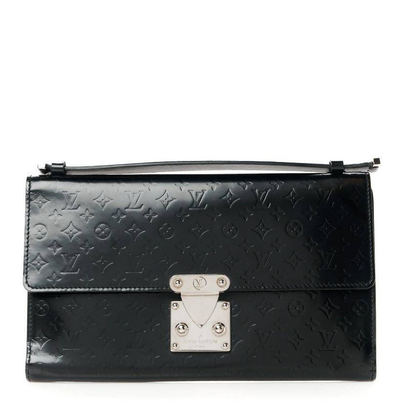 Louis Vuitton Monogram Glace Anouchka Pochette MM Black -FINAL SALE NO RETURNS
