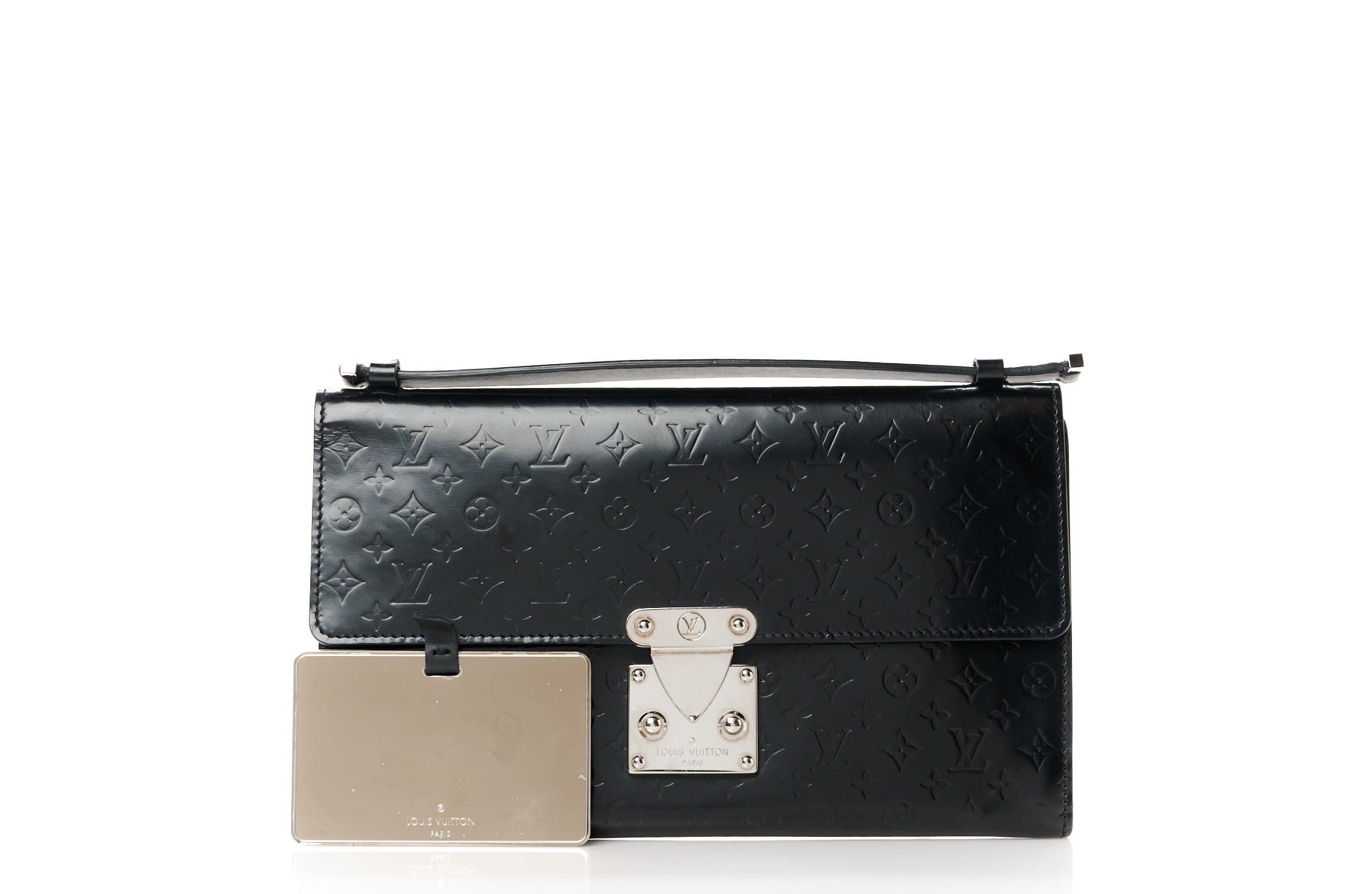 Louis Vuitton Monogram Glace Anouchka Pochette MM Black -FINAL SALE NO RETURNS