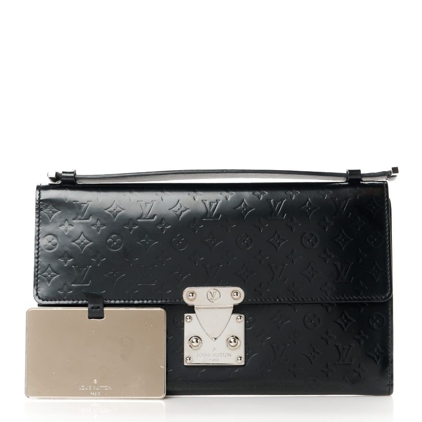 Louis Vuitton Monogram Glace Anouchka Pochette MM Black -FINAL SALE NO RETURNS