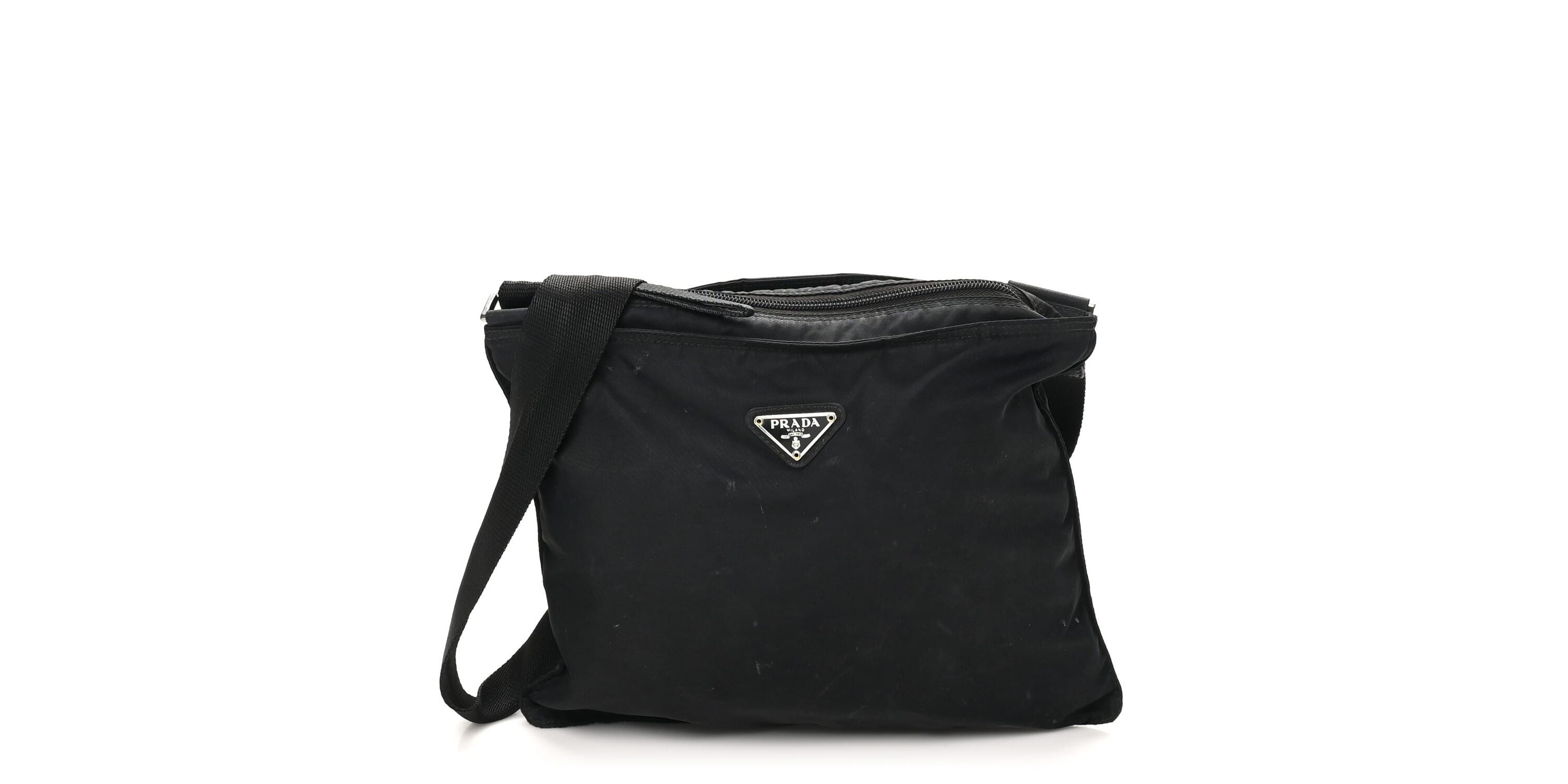 Prada Nylon Vela Flat Messenger Bag Black -FINAL SALE NO RETURNS