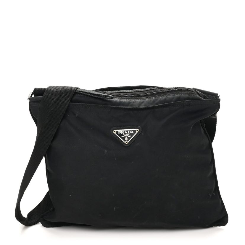 Prada Nylon Vela Flat Messenger Bag Black -FINAL SALE NO RETURNS
