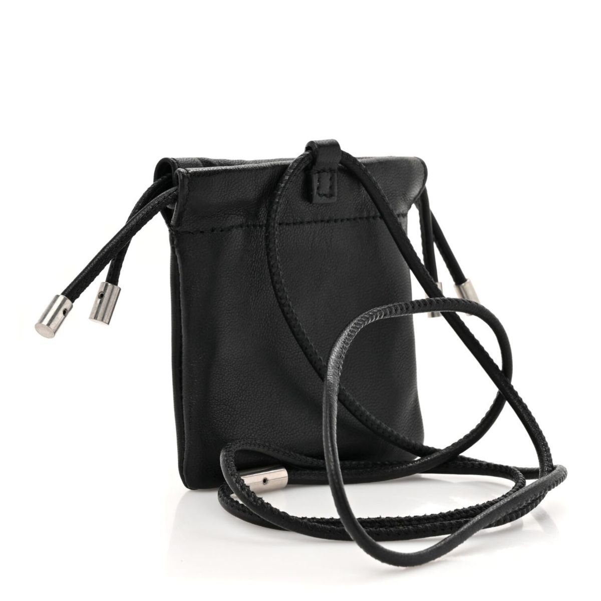 Saint Laurent Lambskin AirPods Crossbody Pouch Black -FINAL SALE NO RETURNS