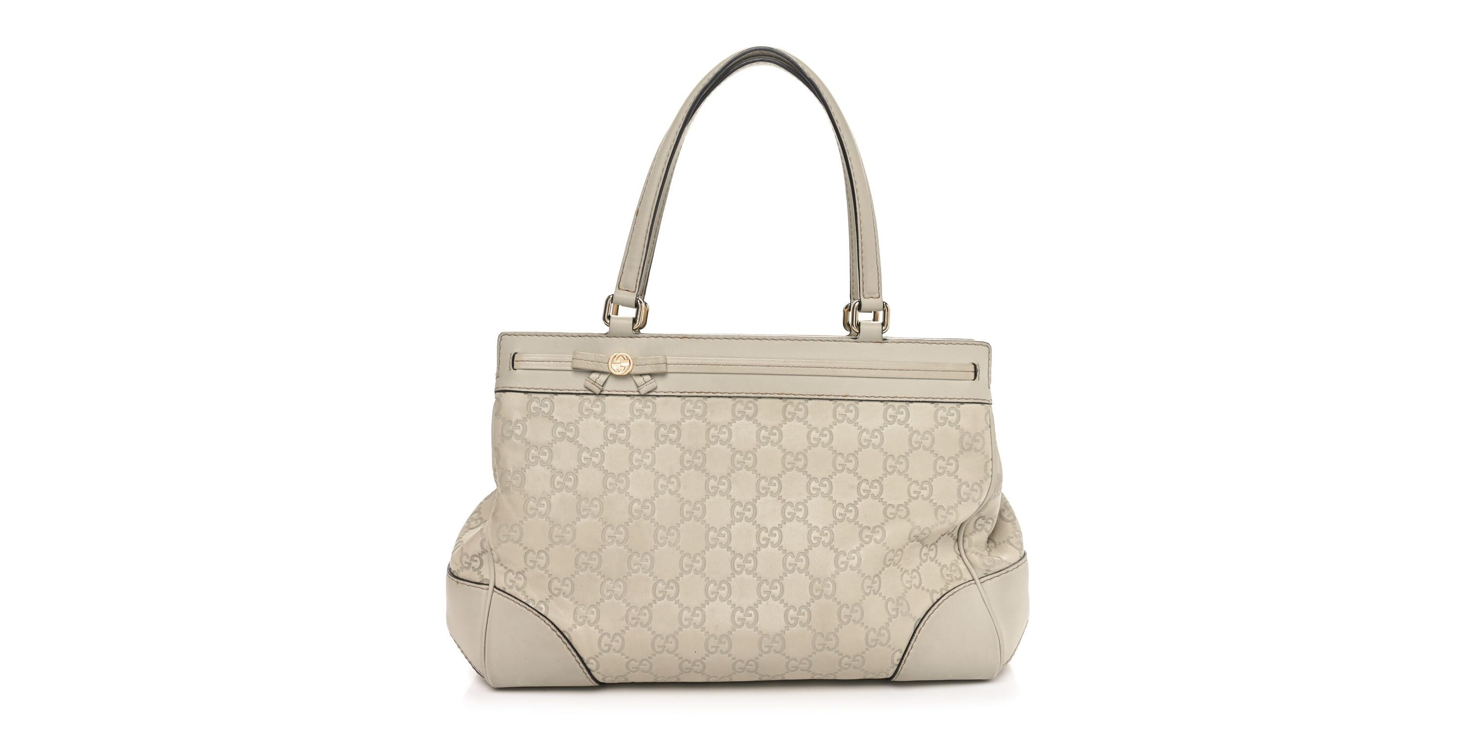 Gucci Guccissima Medium Mayfair Tote Off White -FINAL SALE NO RETURNS