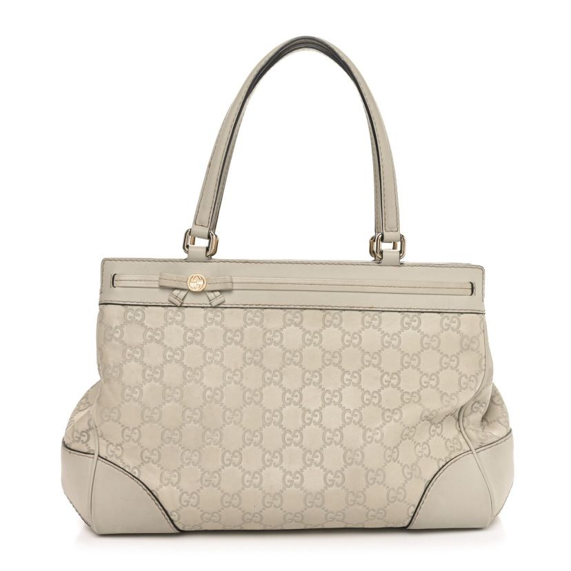 Gucci Guccissima Medium Mayfair Tote Off White -FINAL SALE NO RETURNS