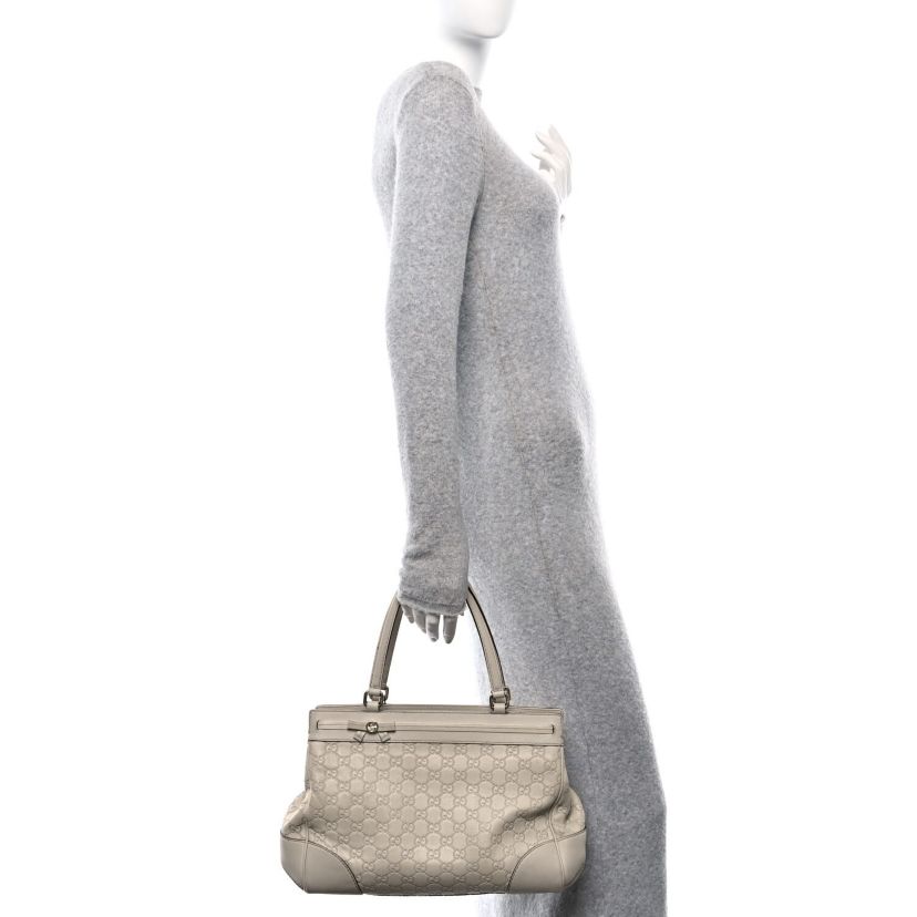 Gucci Guccissima Medium Mayfair Tote Off White -FINAL SALE NO RETURNS