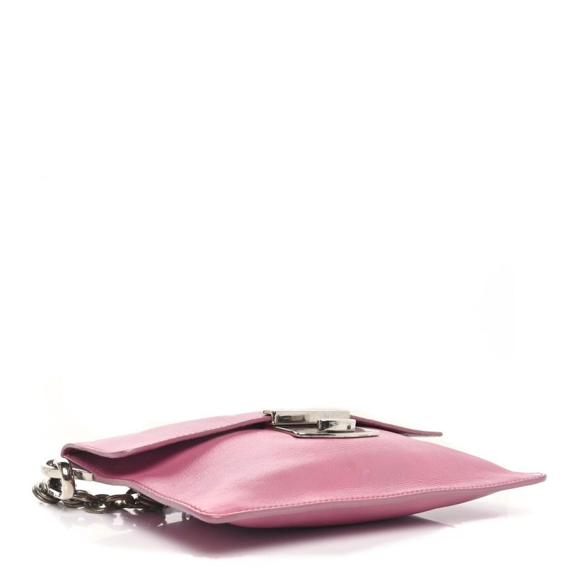 Prada Glace Calf Detachable Chain Clutch Pink -FINAL SALE NO RETURNS