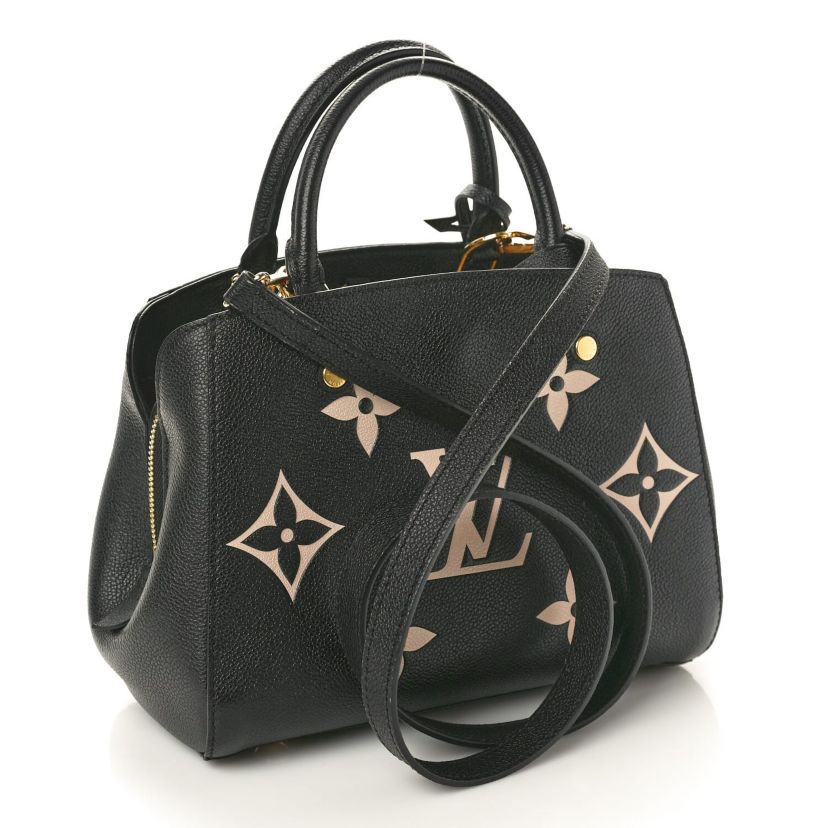 Louis Vuitton Empreinte Monogram Giant Montaigne BB Black Beige -FINAL SALE NO RETURNS