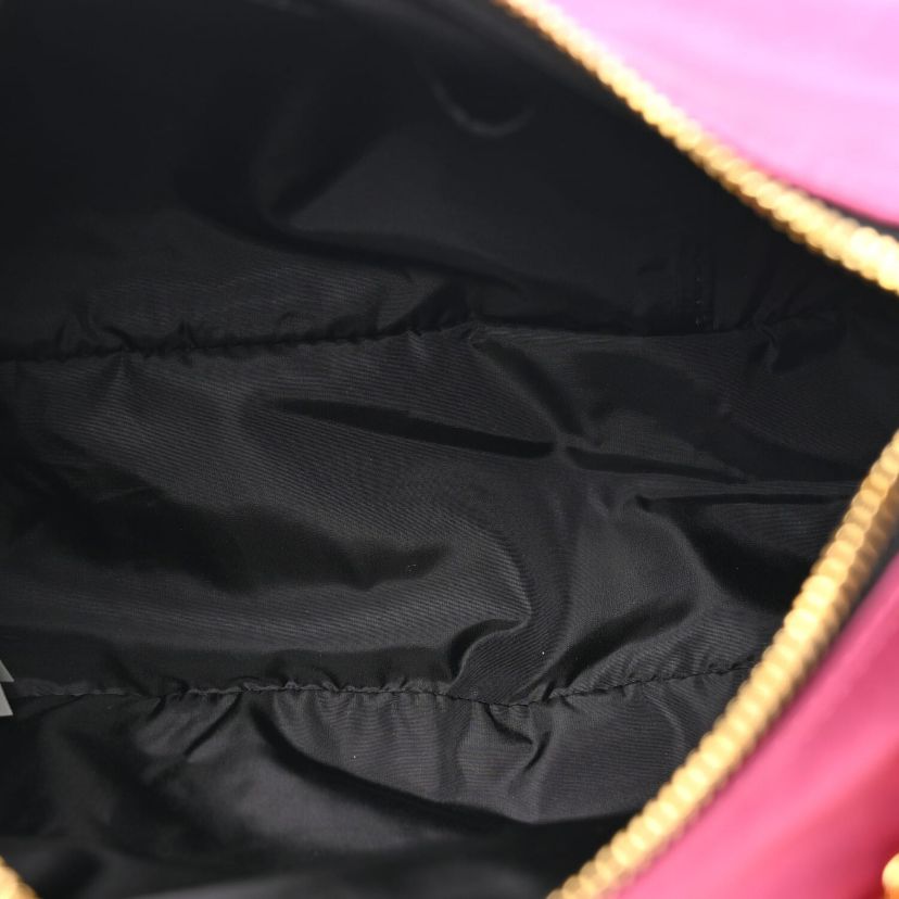 Versace Nylon Tribute Chain Crossbody Shoulder Bag Dark Pink Black -FINAL SALE NO RETURNS
