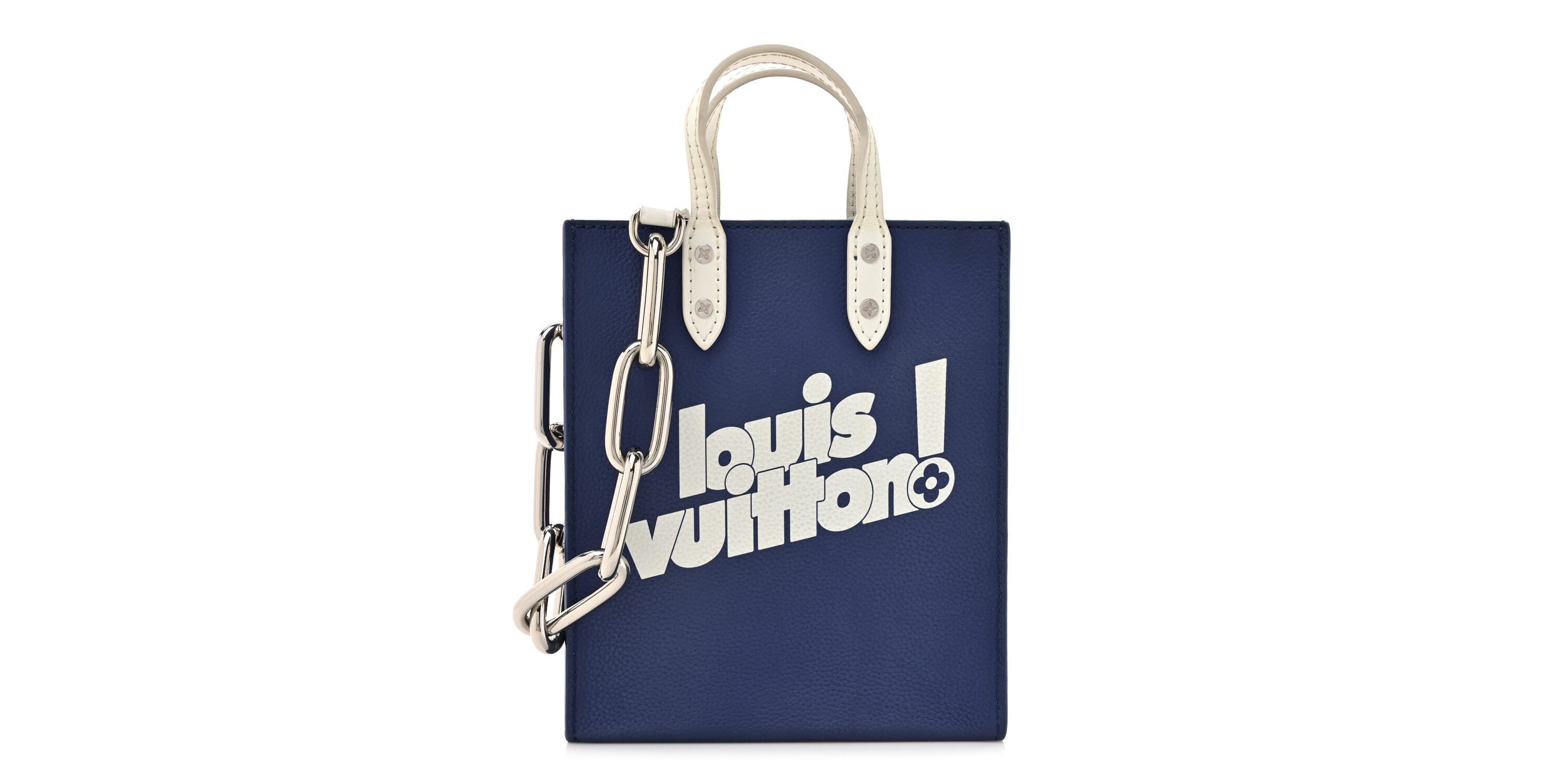 Louis Vuitton Calfskin Everyday LV Sac Plat XS Blue -FINAL SALE NO RETURNS