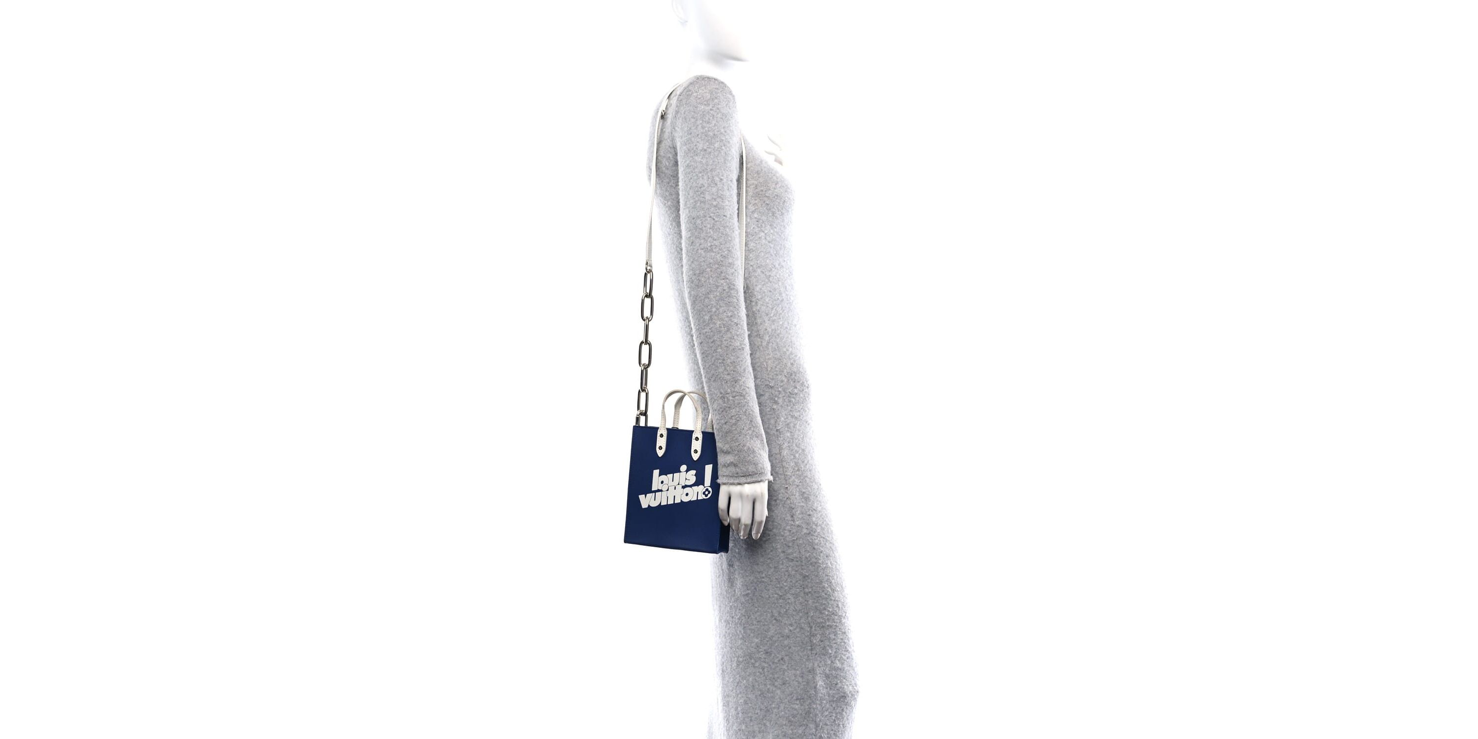 Louis Vuitton Calfskin Everyday LV Sac Plat XS Blue -FINAL SALE NO RETURNS