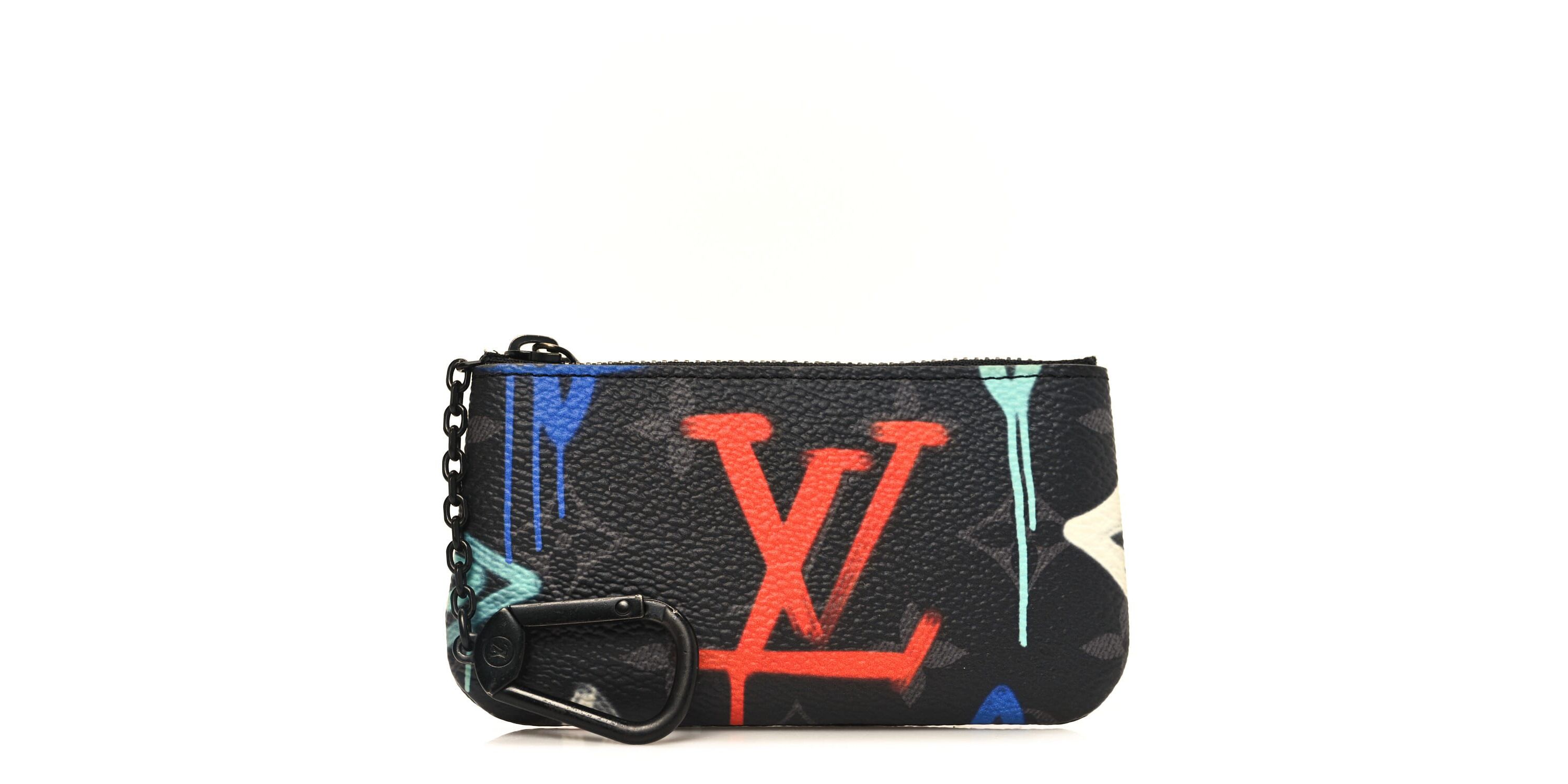 Louis Vuitton Monogram Eclipse LV Graffiti Key Pouch Multicolor -FINAL SALE NO RETURNS