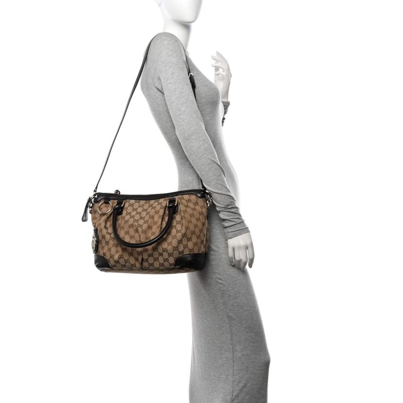 Gucci Monogram Medium Sukey Top Handle Bag Golden Beige -FINAL SALE NO RETURNS