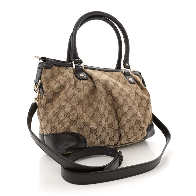 Gucci Monogram Medium Sukey Top Handle Bag Golden Beige -FINAL SALE NO RETURNS