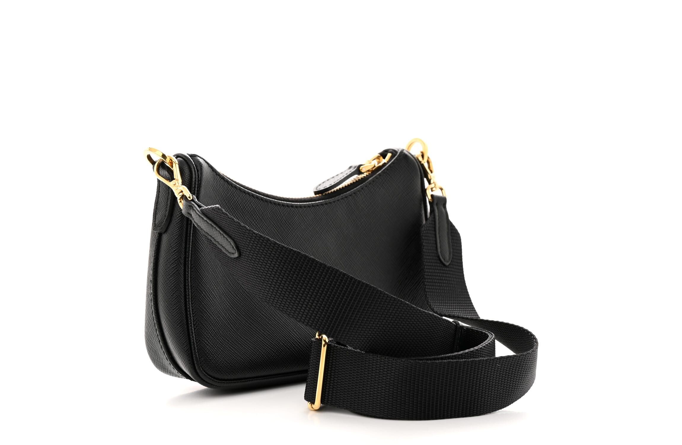 Prada Saffiano Lux Mini Shoulder Bag Black -FINAL SALE NO RETURNS