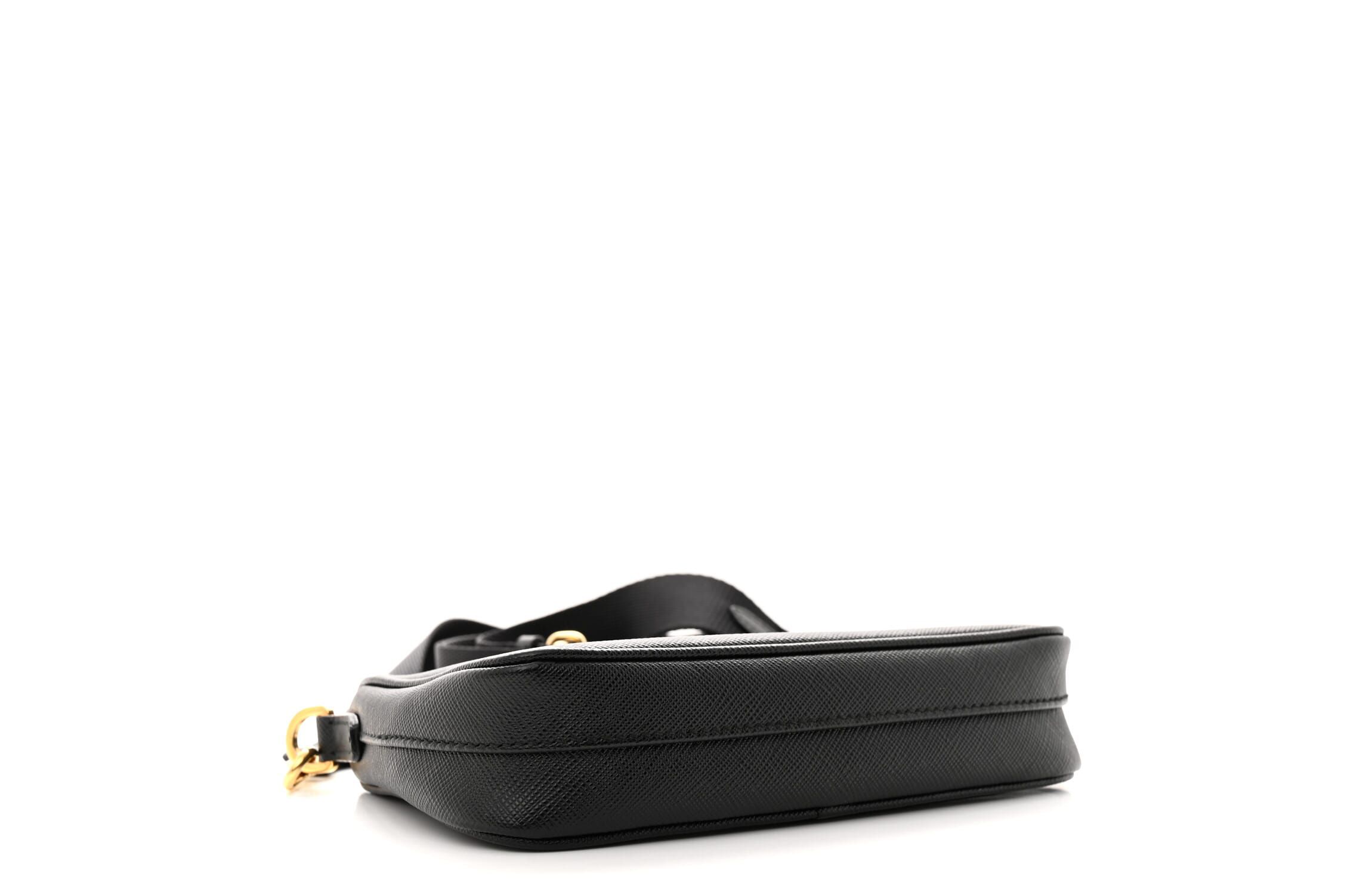 Prada Saffiano Lux Mini Shoulder Bag Black -FINAL SALE NO RETURNS