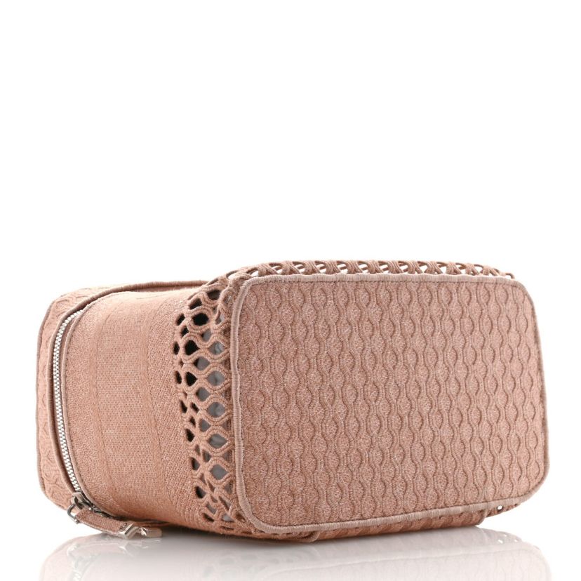 Dior Mesh Embroidered Diortravel Vanity Case Rose Multicolor -FINAL SALE NO RETURNS
