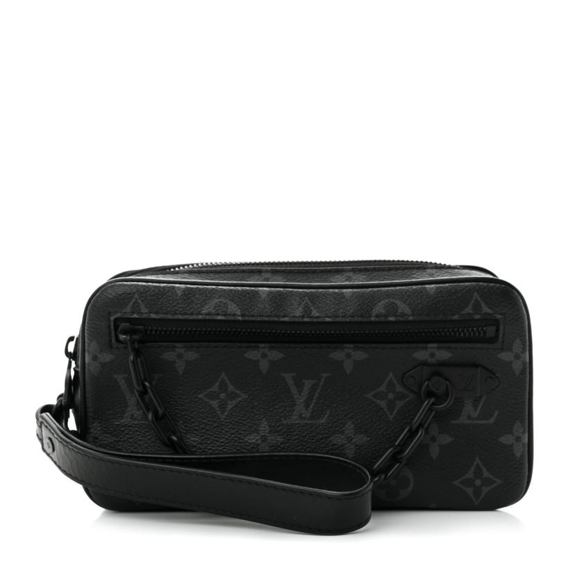 Louis Vuitton Monogram Eclipse Pochette Volga -FINAL SALE NO RETURNS