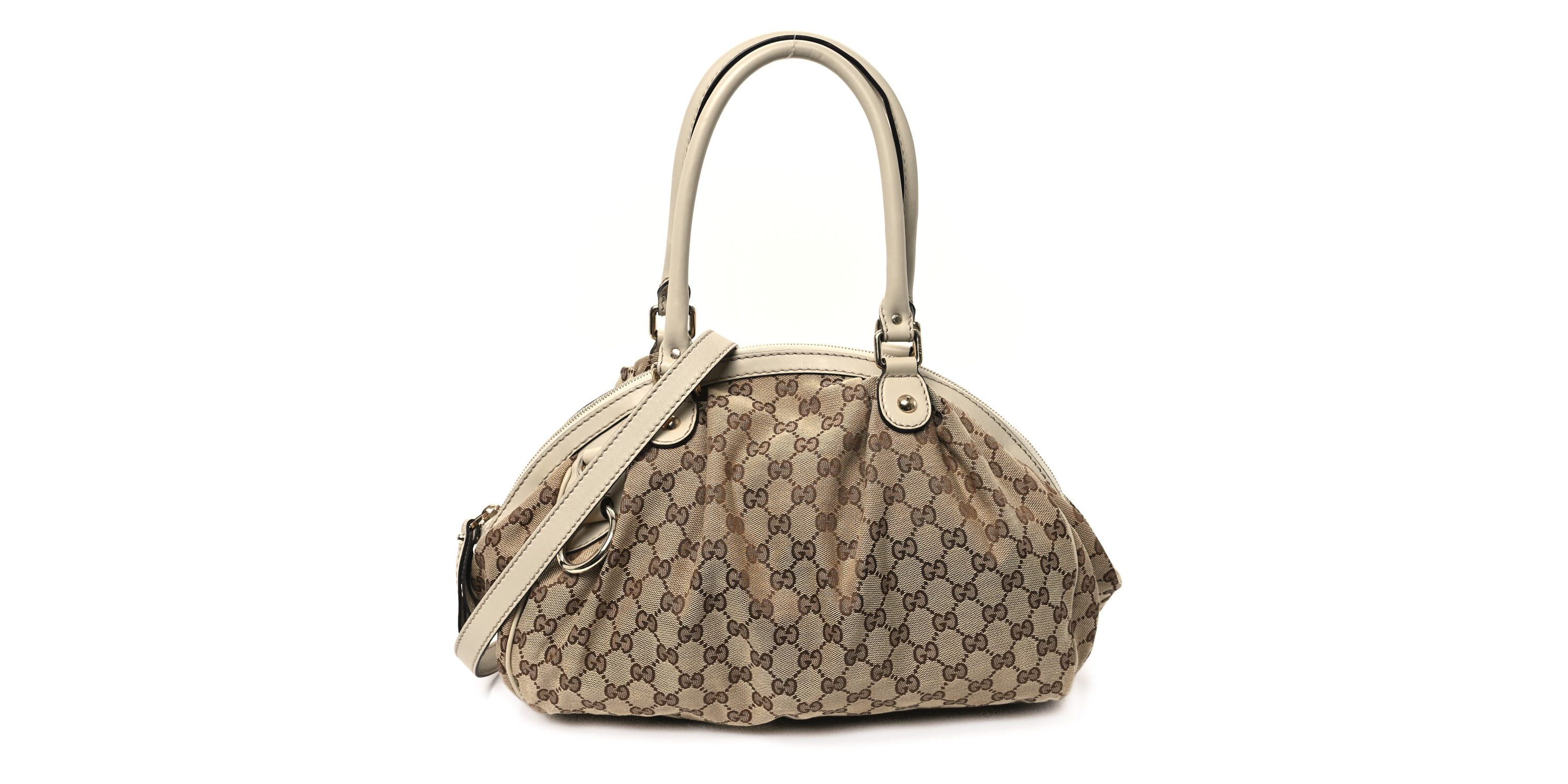 Gucci Monogram Medium Sukey Boston Off White -FINAL SALE NO RETURNS