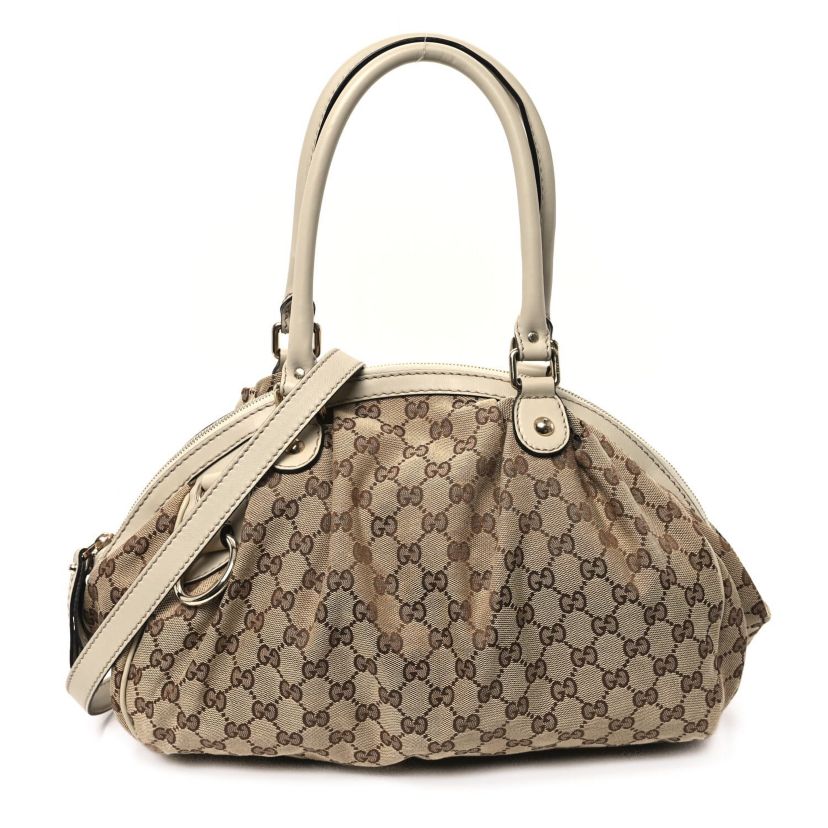 Gucci Monogram Medium Sukey Boston Off White -FINAL SALE NO RETURNS