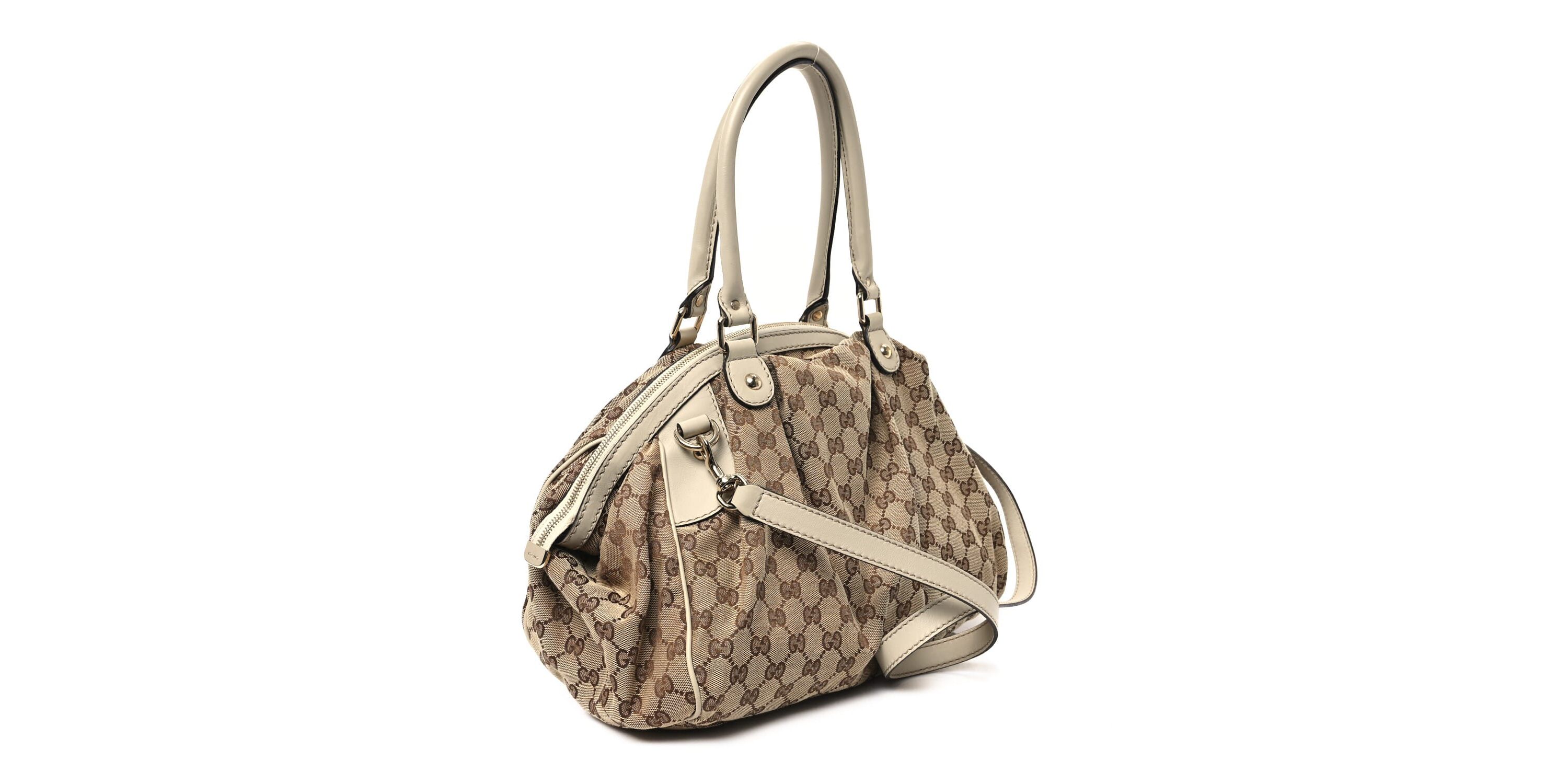 Gucci Monogram Medium Sukey Boston Off White -FINAL SALE NO RETURNS