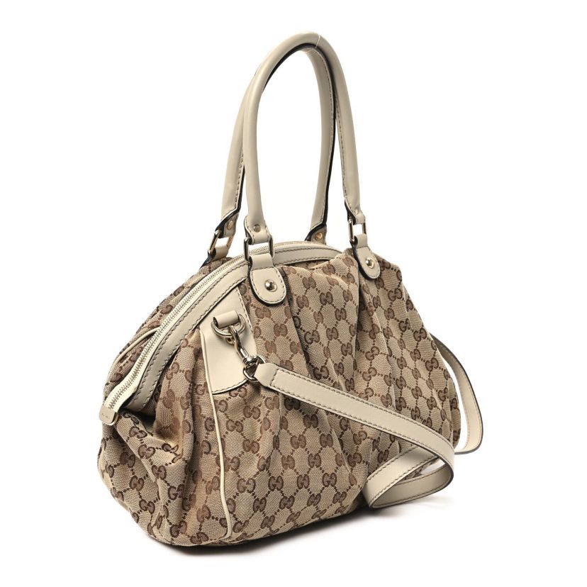 Gucci Monogram Medium Sukey Boston Off White -FINAL SALE NO RETURNS
