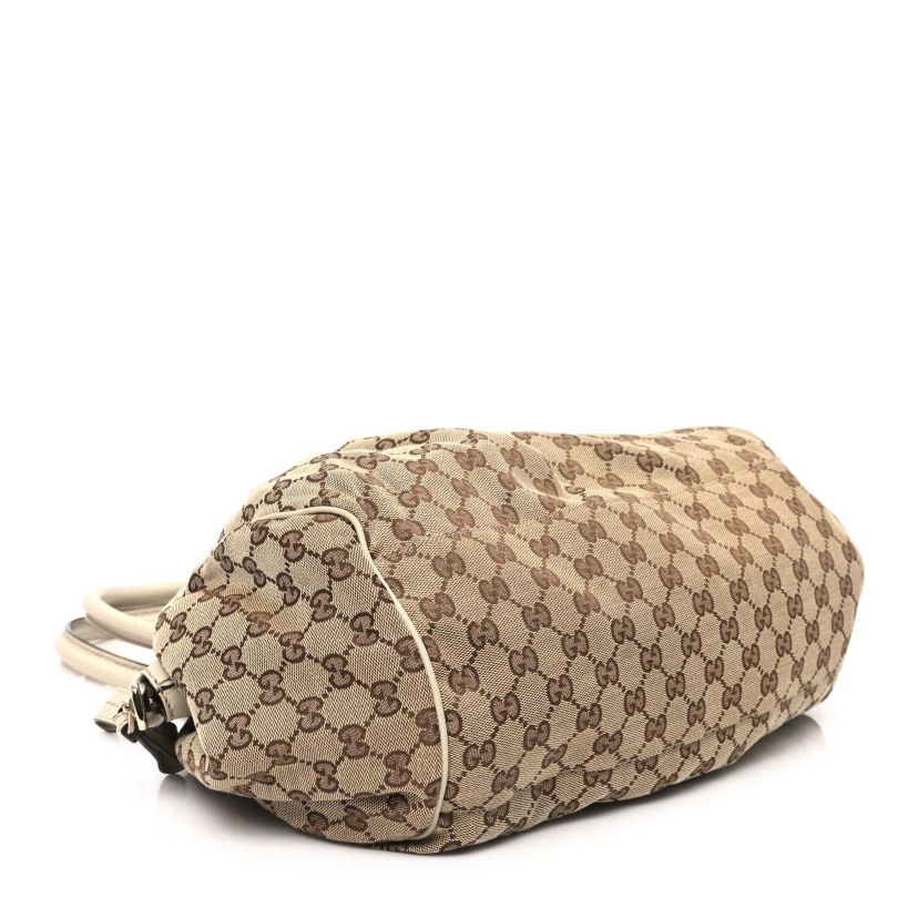 Gucci Monogram Medium Sukey Boston Off White -FINAL SALE NO RETURNS