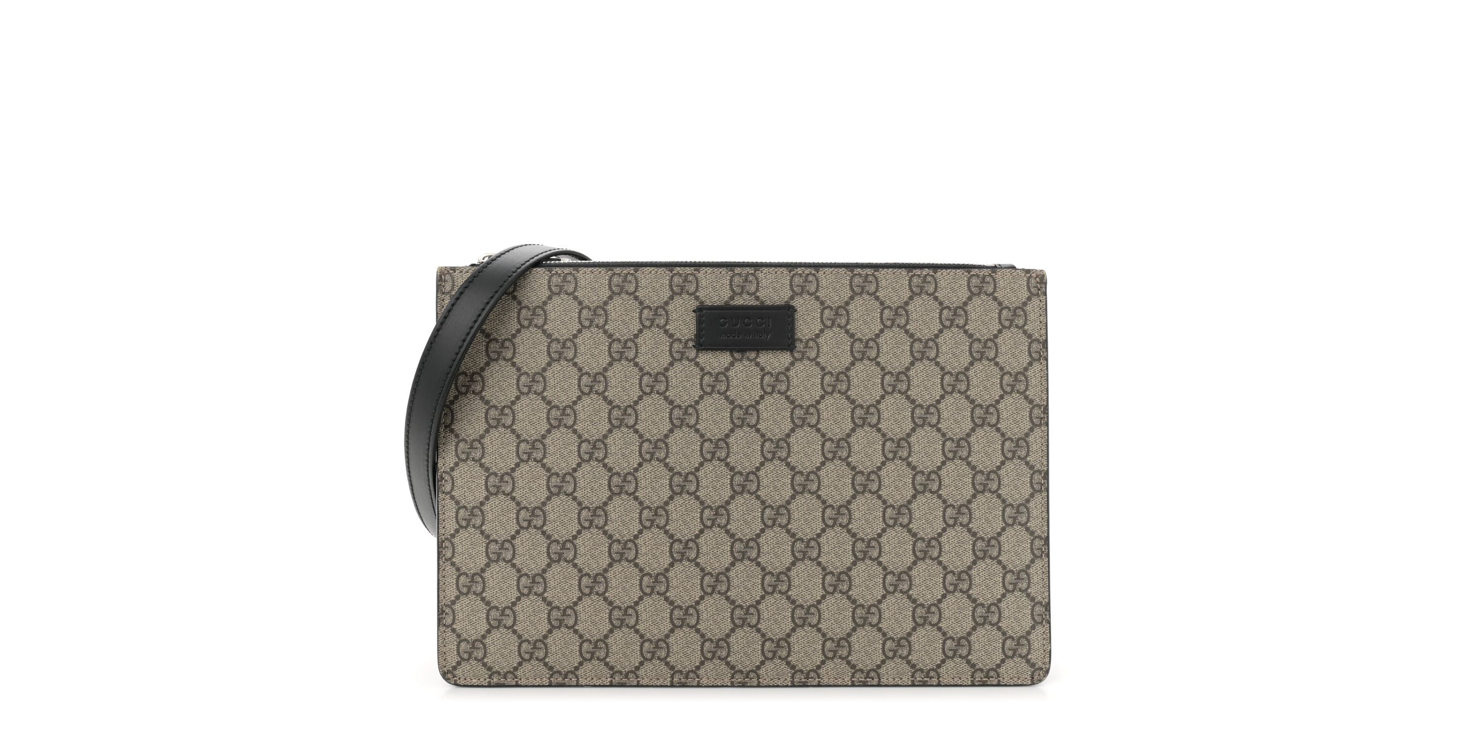 Gucci GG Supreme Monogram Signature Messenger Bag Black -FINAL SALE NO RETURNS