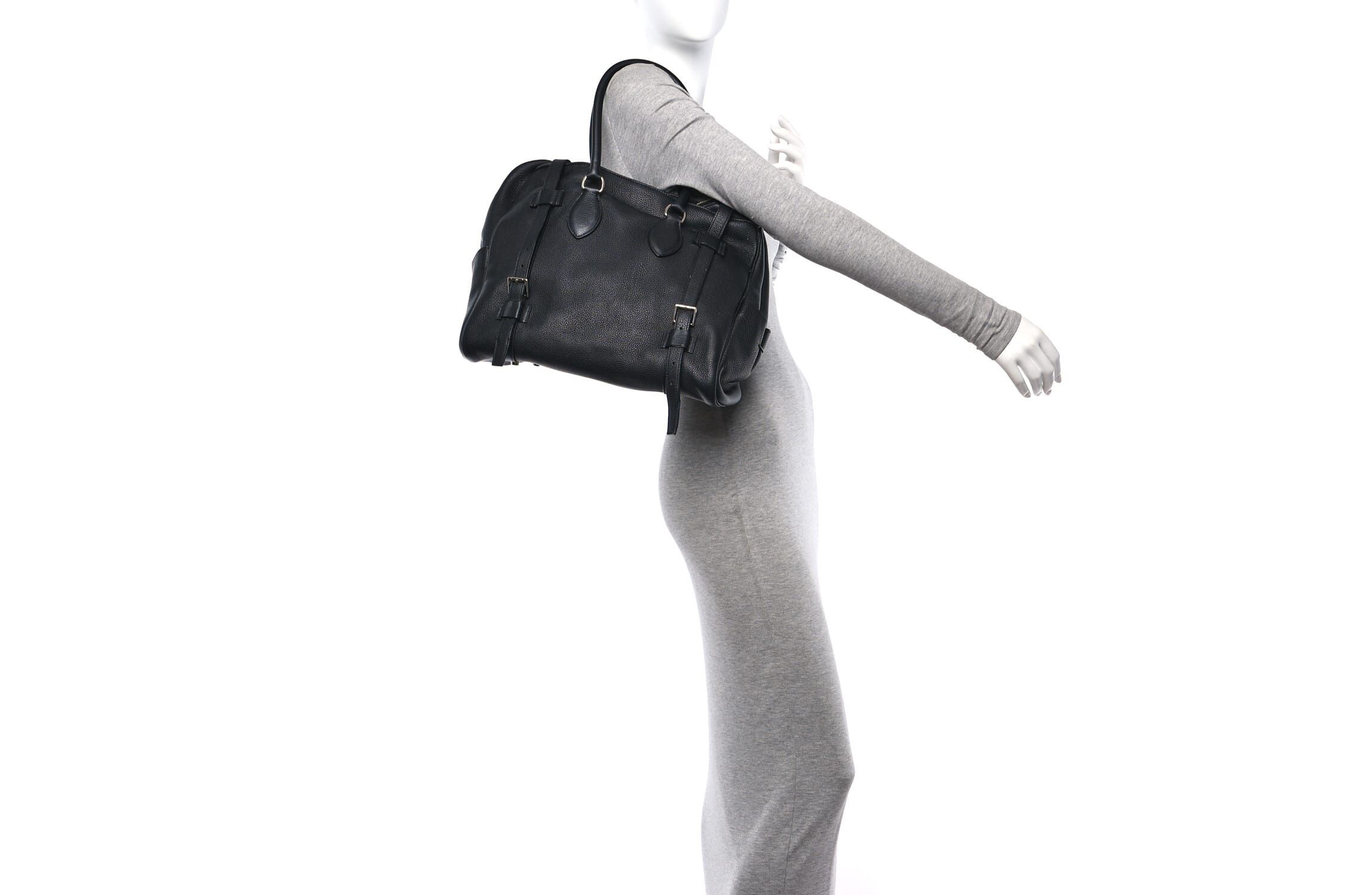 Hermes Taurillon Clemence Pursangle 35 Black -FINAL SALE NO RETURNS
