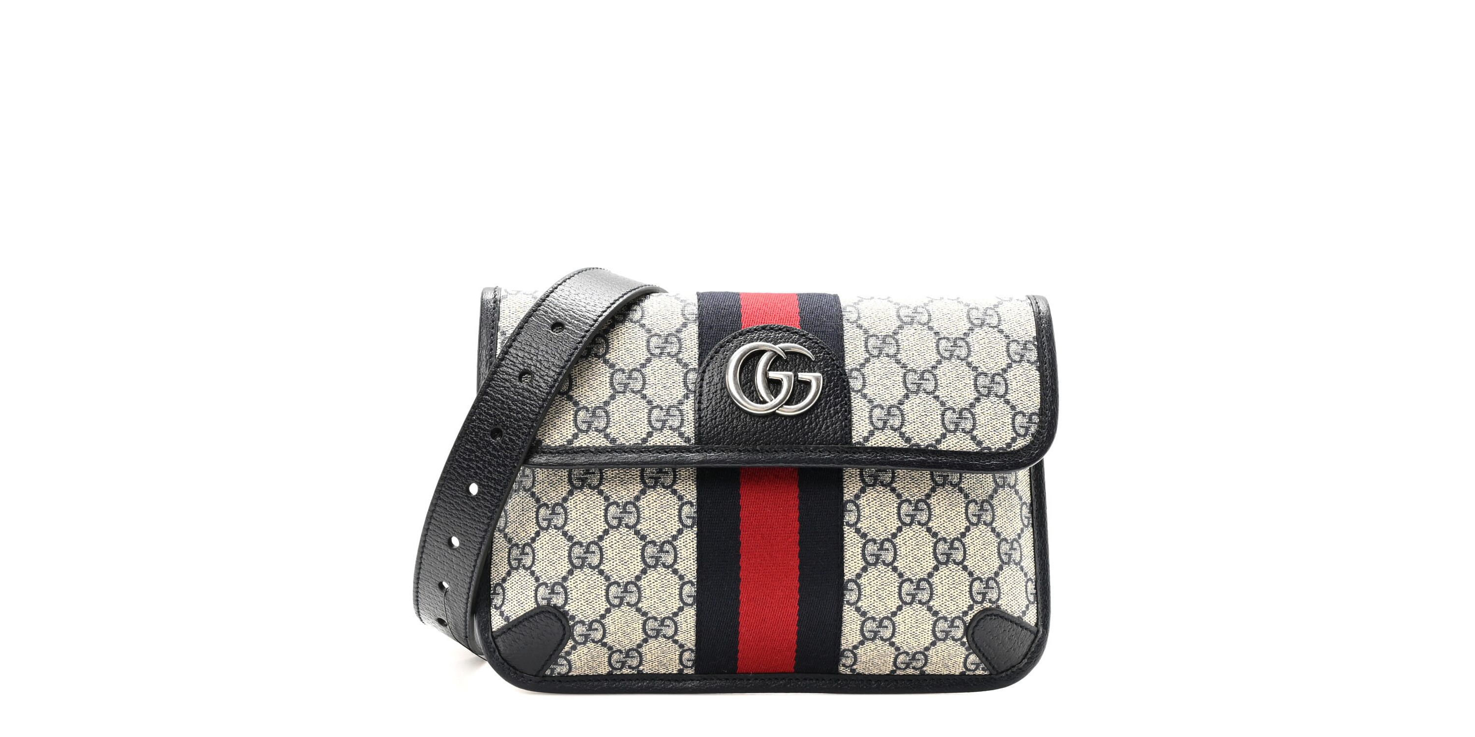 Gucci GG Supreme Monogram Web Small Ophidia Belt Bag 80 32 Beige Navy -FINAL SALE NO RETURNS