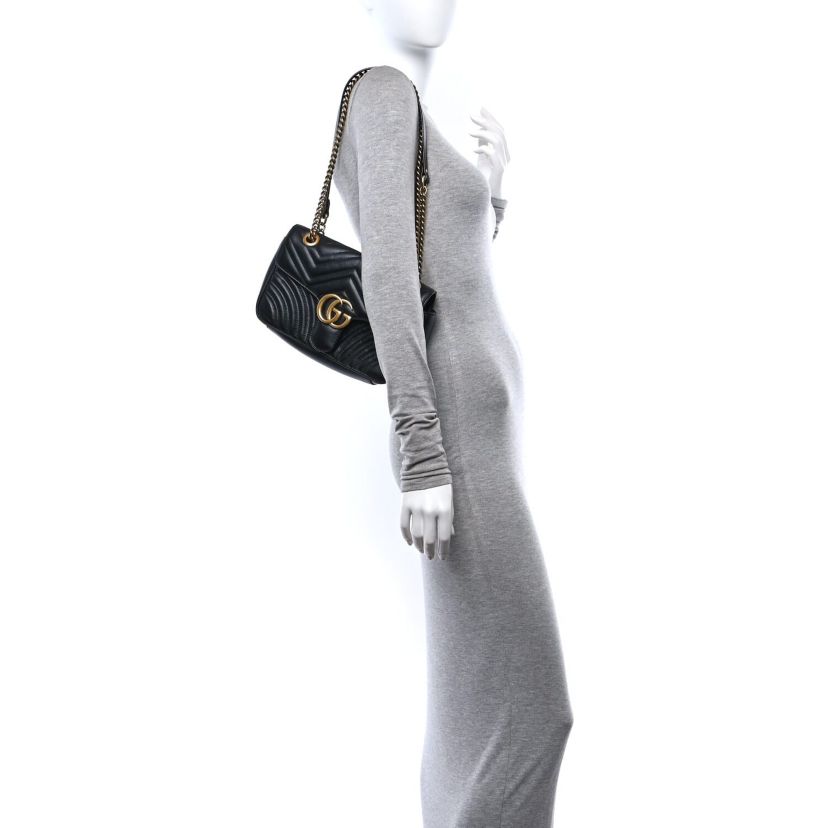 Gucci Calfskin Matelasse GG Marmont Shoulder Bag -FINAL SALE NO RETURNS